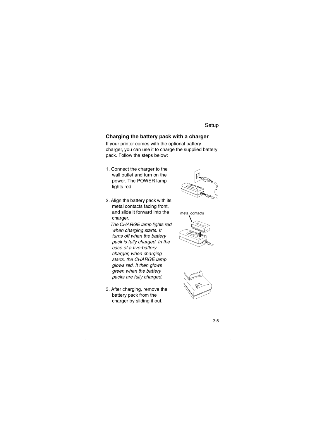 SATO MB200/201i manual Charging the battery pack with a charger 