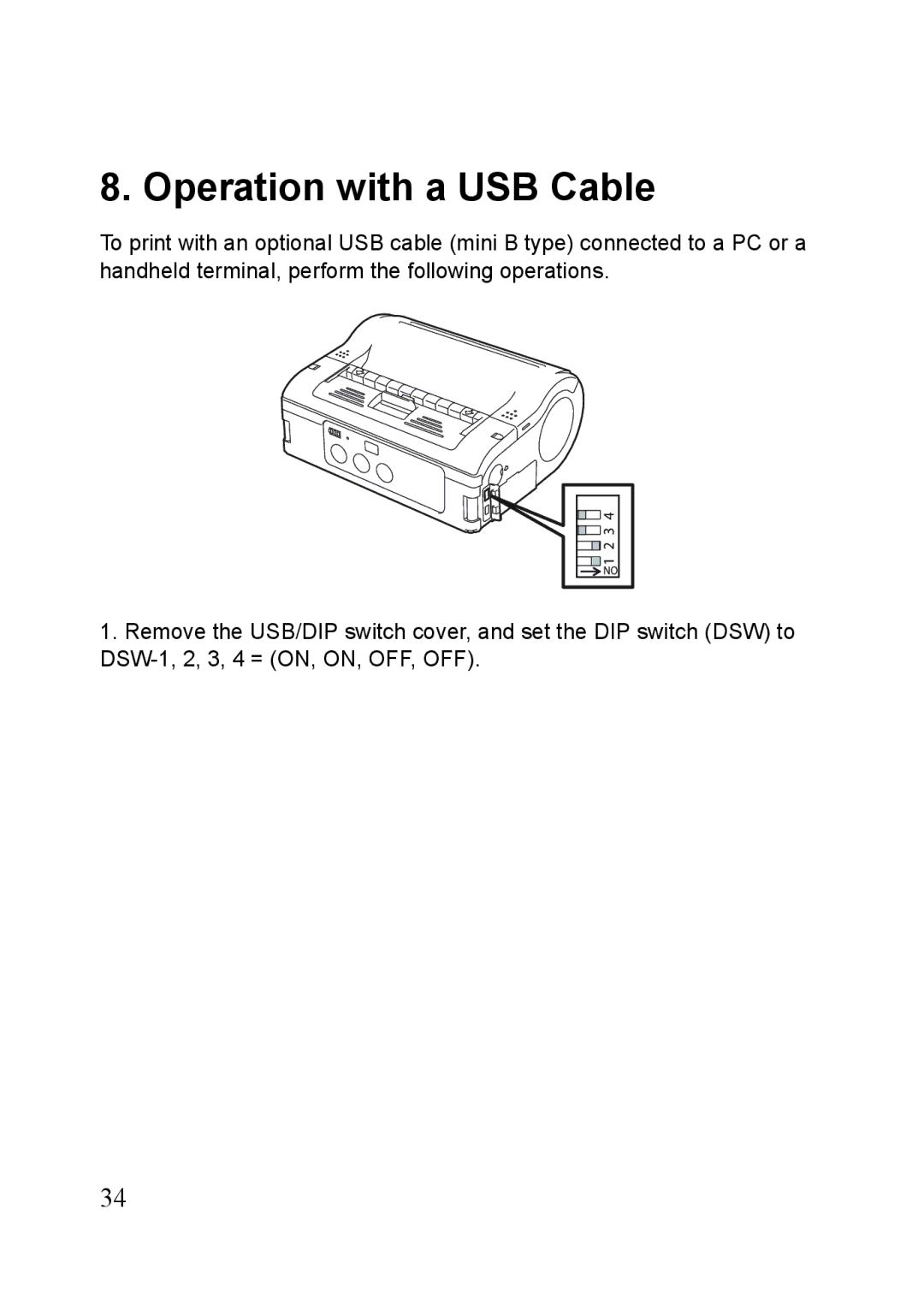 SATO MB410i, MB400i manual Operation with a USB Cable 