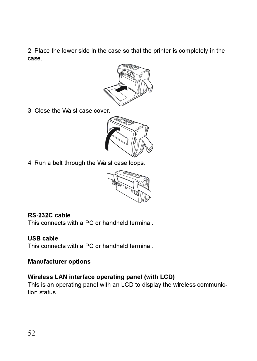 SATO MB410i, MB400i manual RS-232C cable, USB cable 