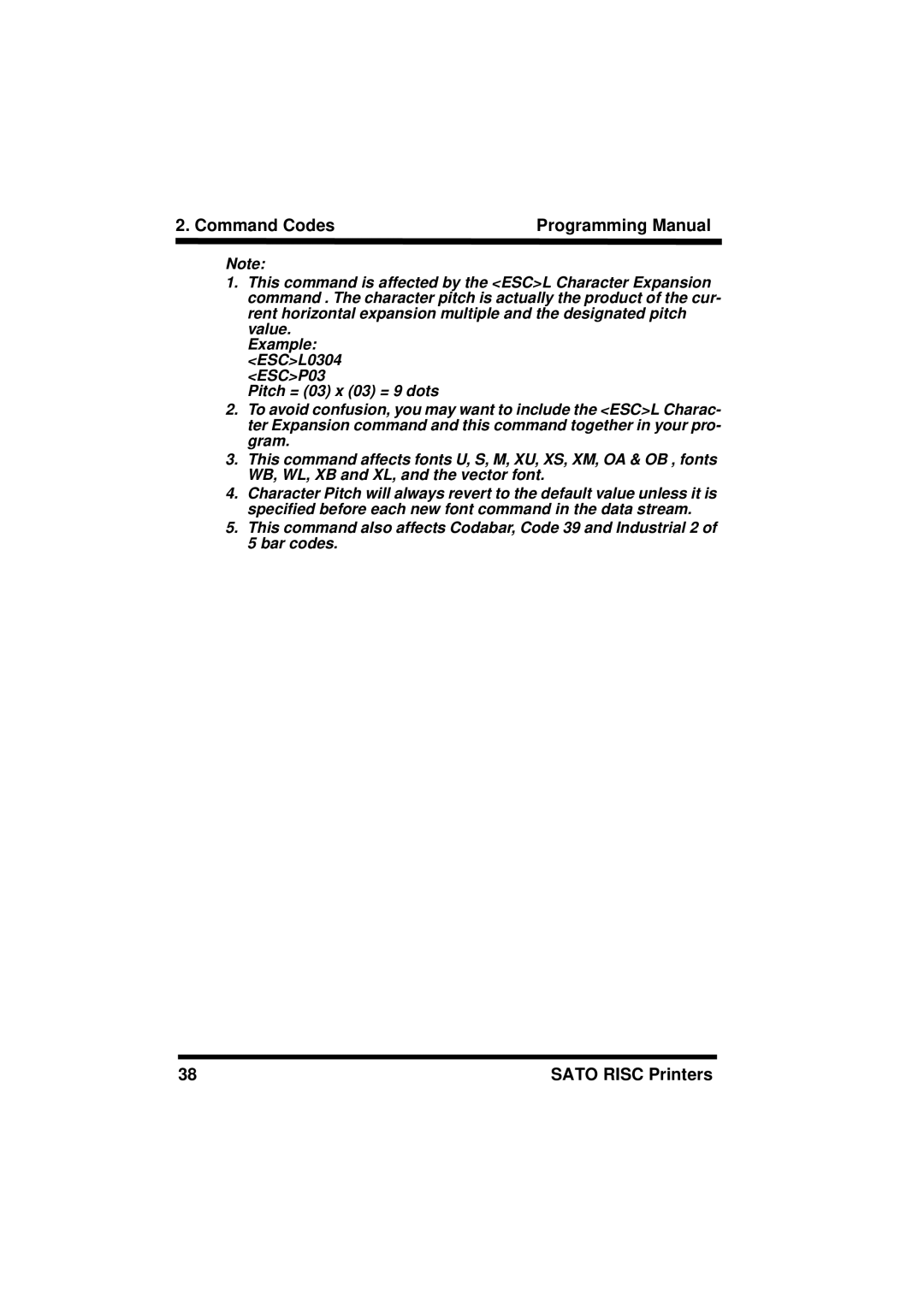 SATO CL408/412, XL400/410, M8460S, M8490S, M-8400RV, M8485S, M8459S, CL608/612 manual Command Codes Programming Manual 