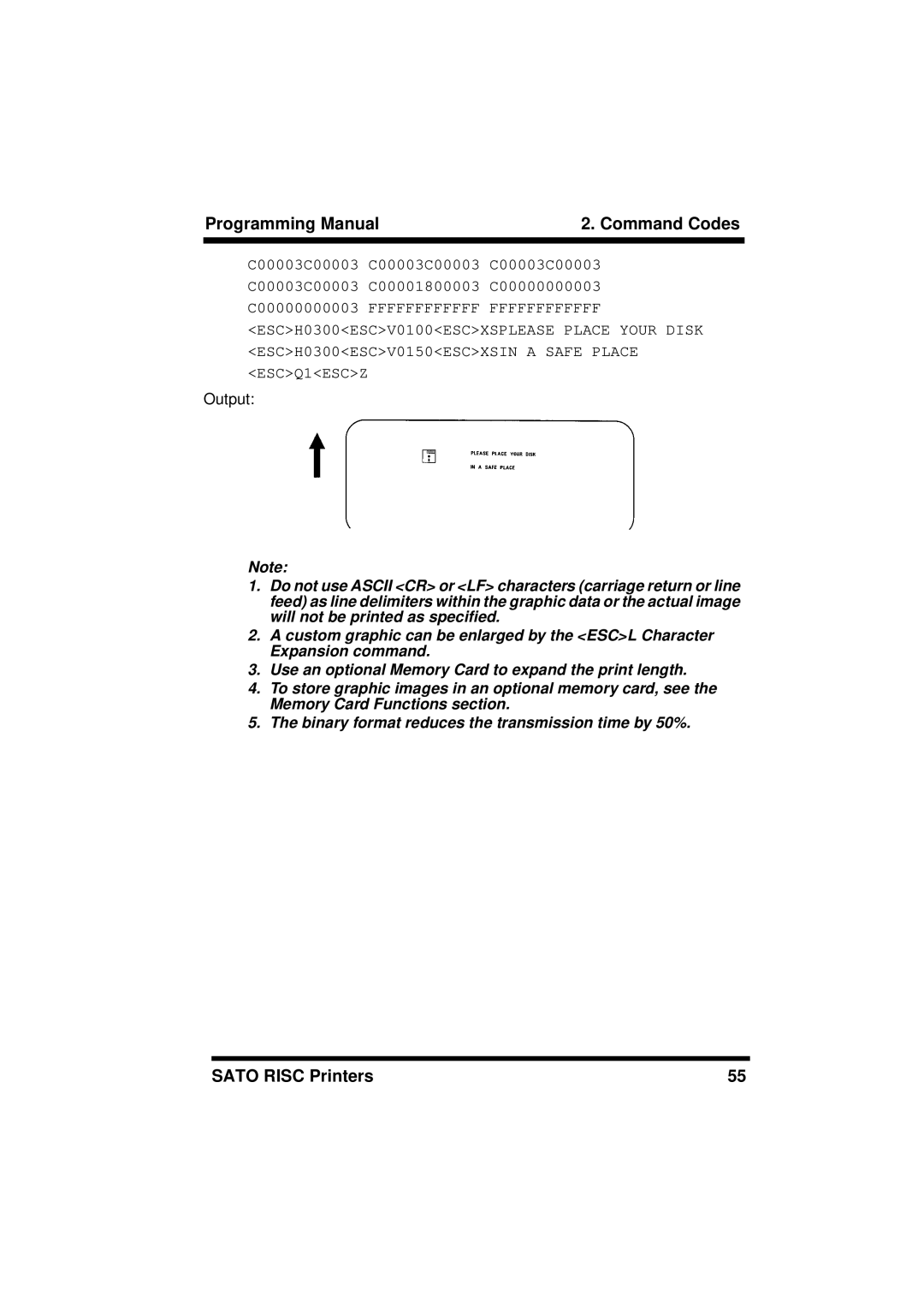 SATO CL608/612, XL400/410, M8460S, M8490S, M-8400RV, M8485S, M8459S, CL408/412 manual Programming Manual Command Codes 