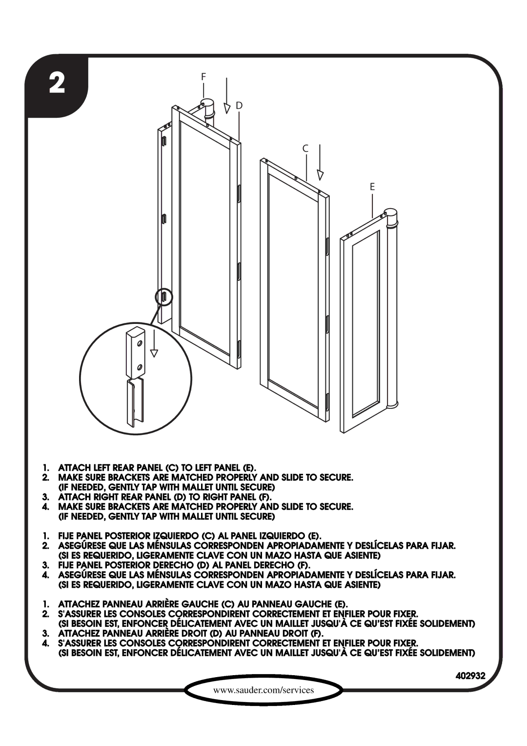 Sauder 402932 manual 