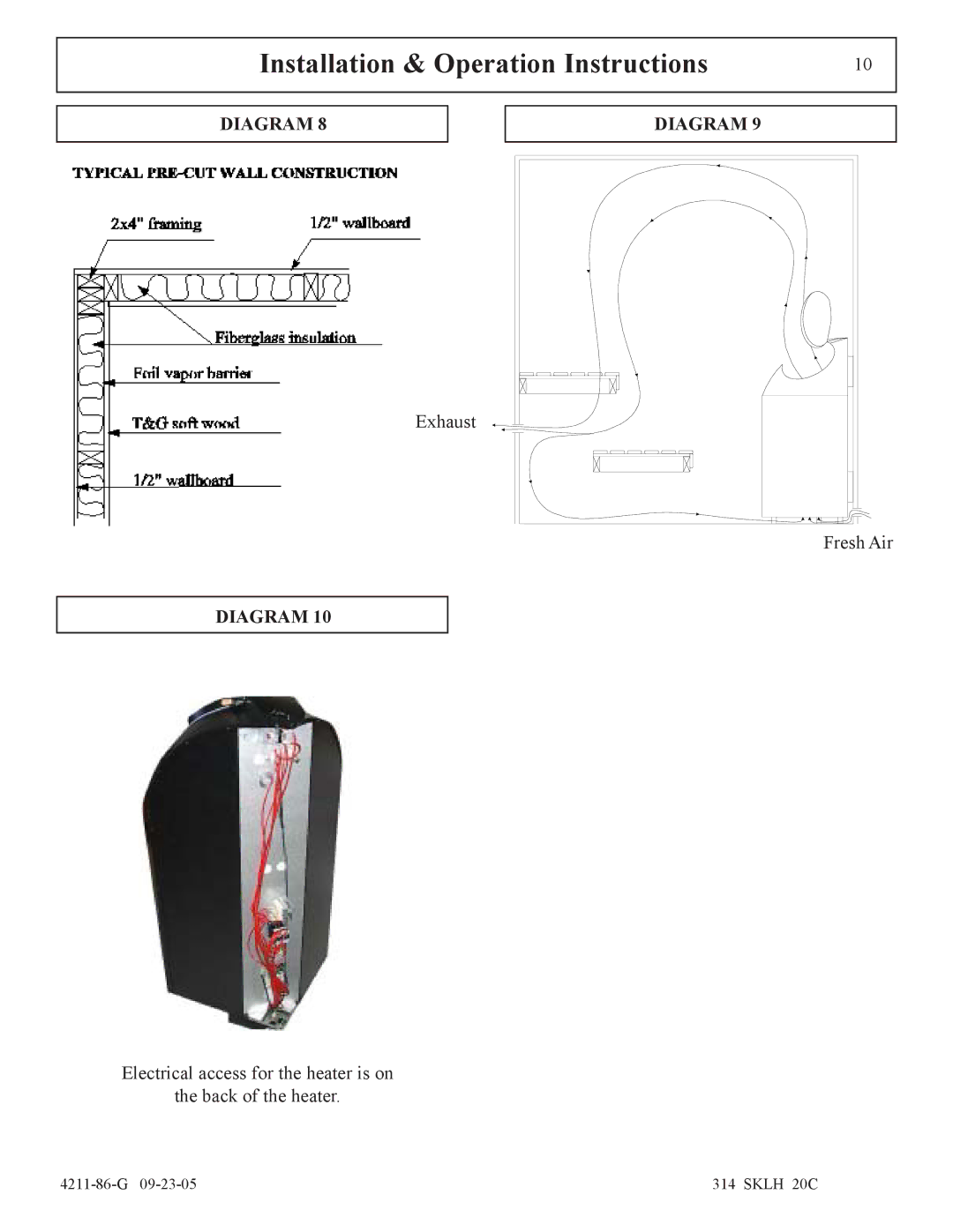 Saunatec 1108-24, 1108-60, 1108-46 manual Exhaust Fresh Air 