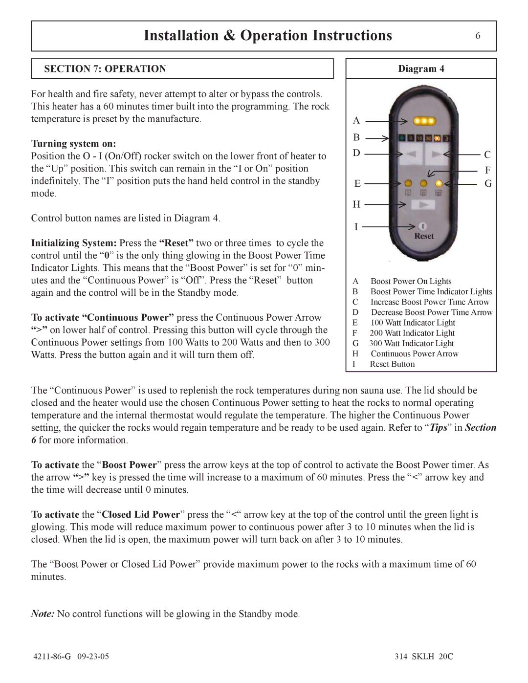 Saunatec 1108-60, 1108-24, 1108-46 manual Operation, Turning system on 