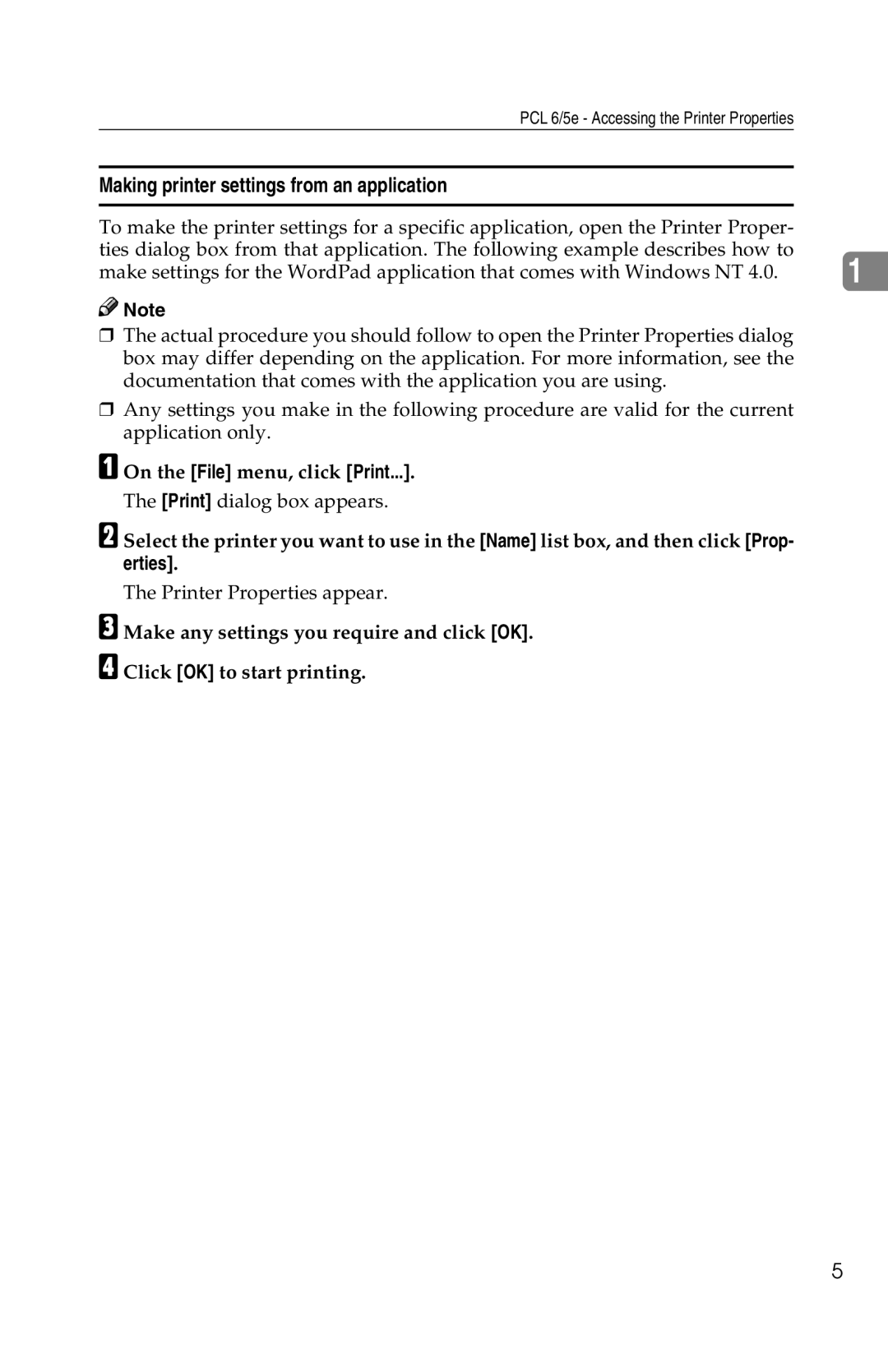 Savin 1013 operating instructions Printer Properties appear 