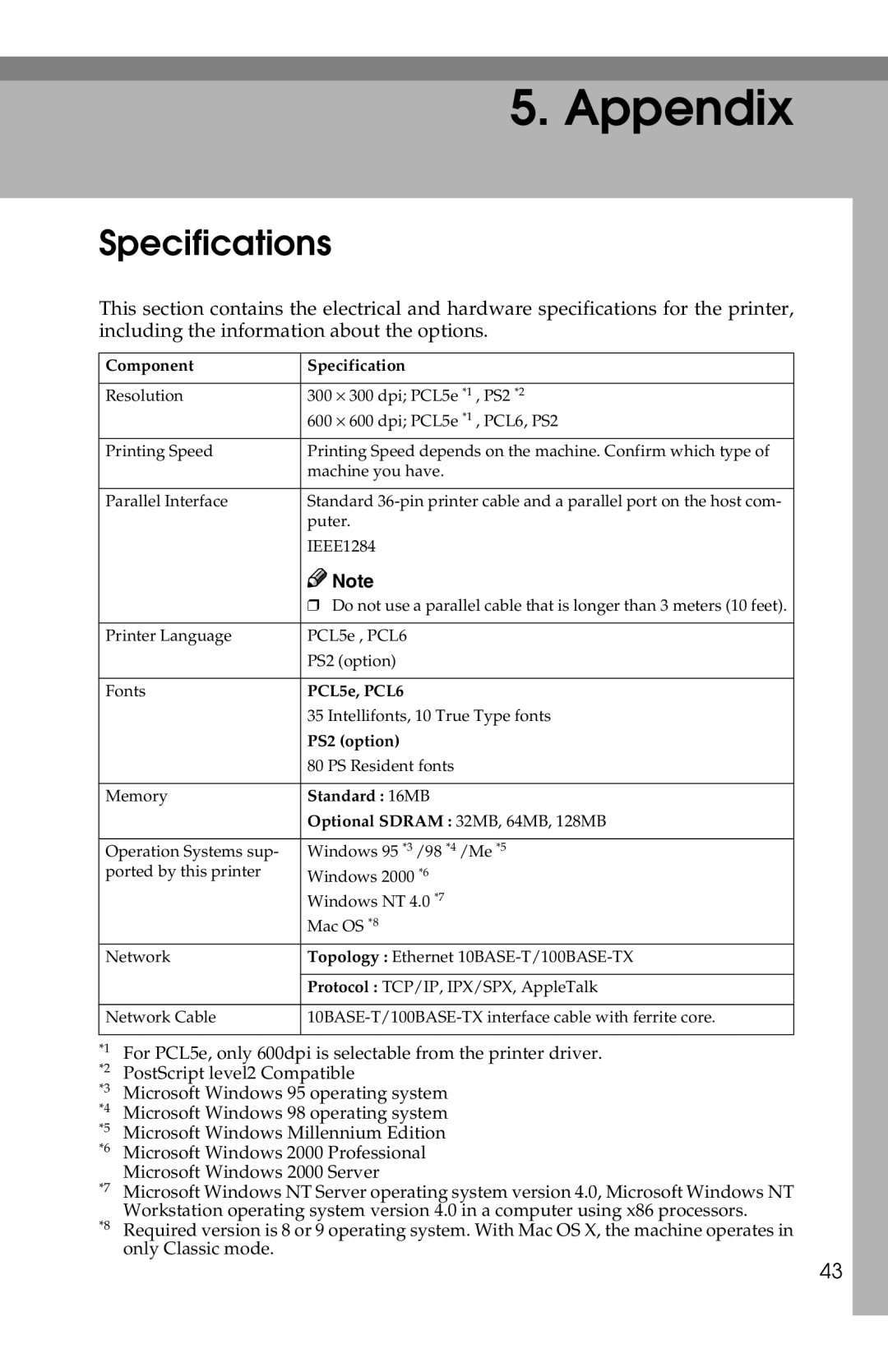 Savin 1013 operating instructions Specifications 