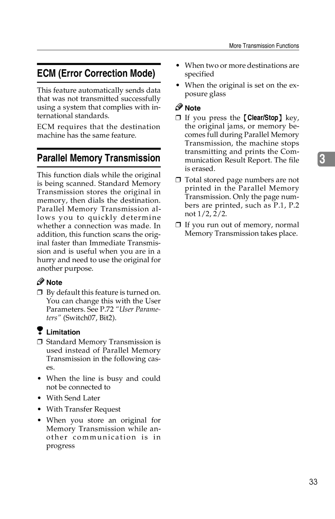 Savin 1018 manual ECM Error Correction Mode 