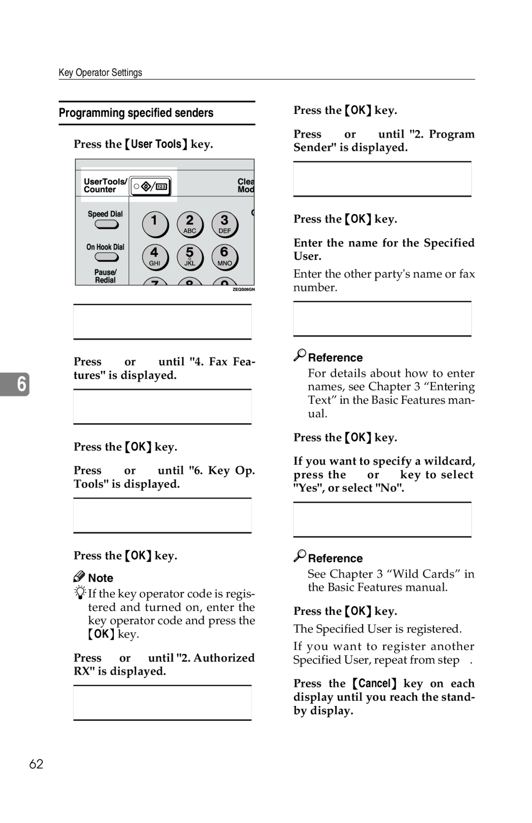 Savin 1018 manual Programming specified senders 