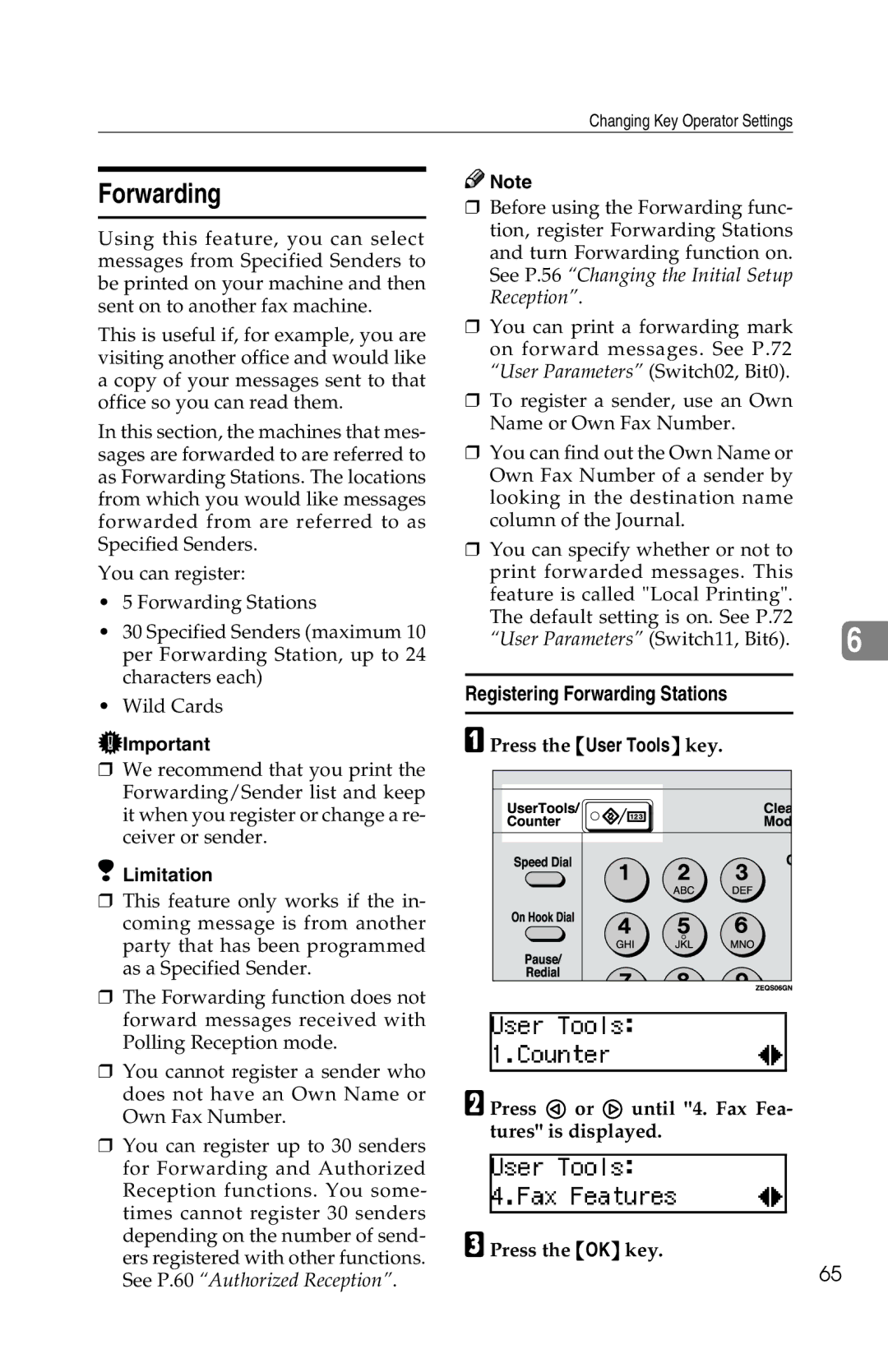 Savin 1018 manual Registering Forwarding Stations 