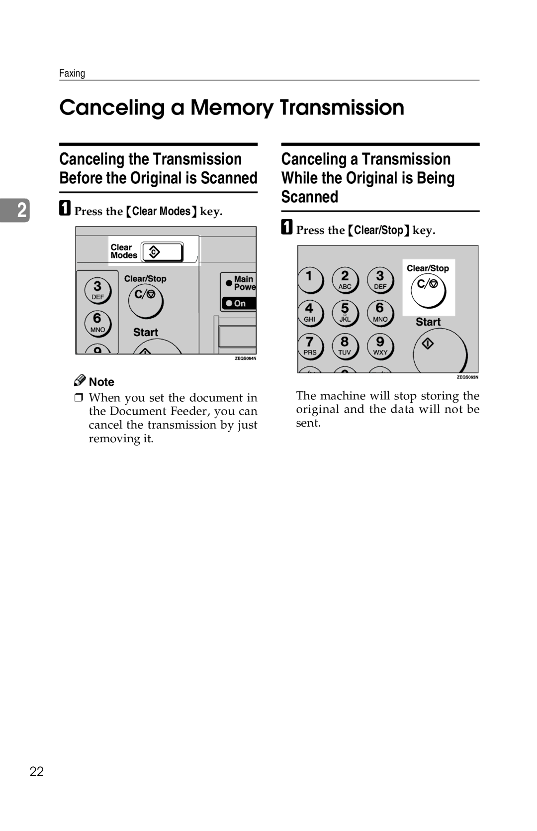 Savin 1018 manual Canceling a Memory Transmission, Canceling the Transmission, Scanned, Press the Clear Modes key 