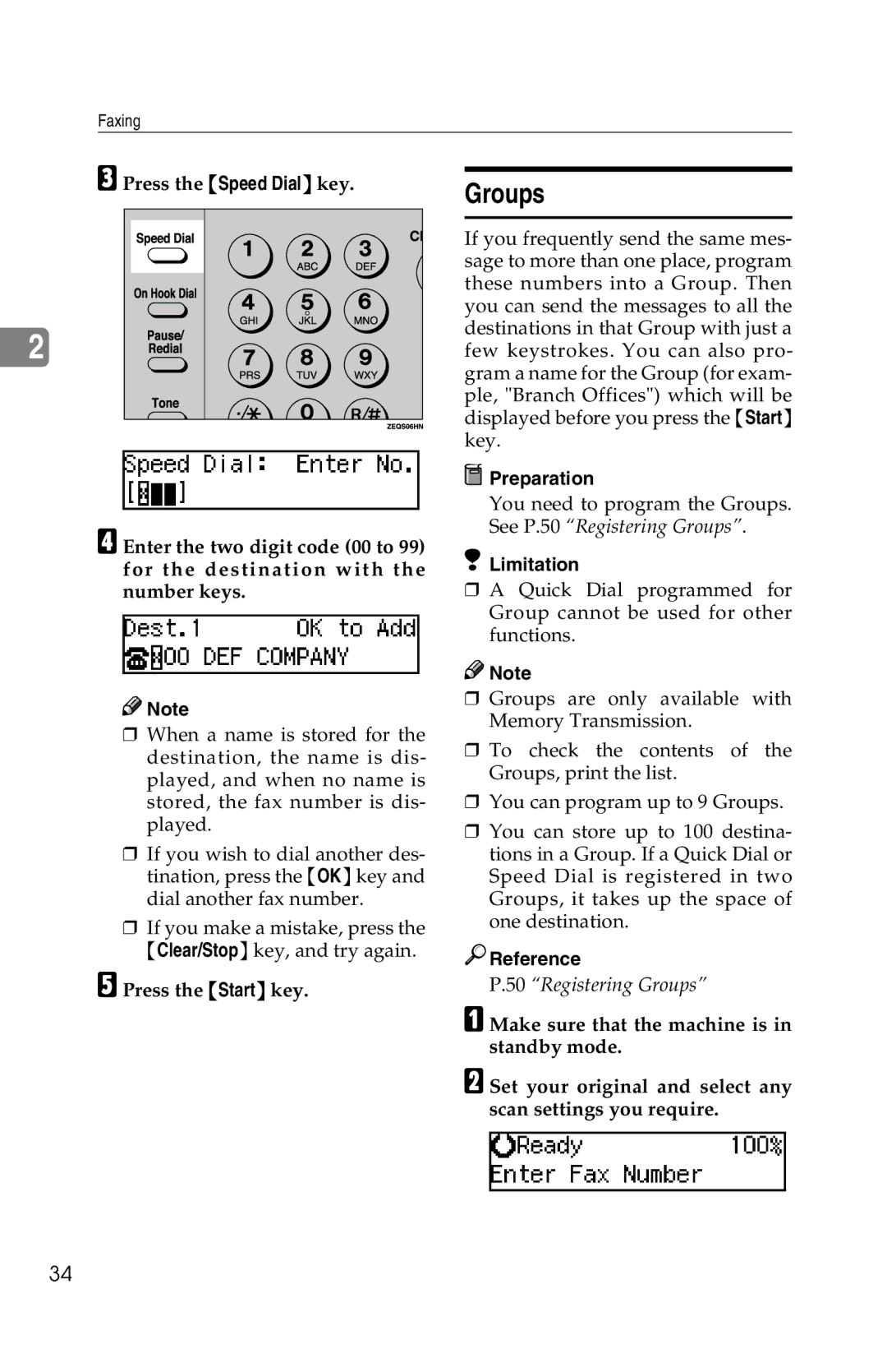 Savin 1018 manual Groups 