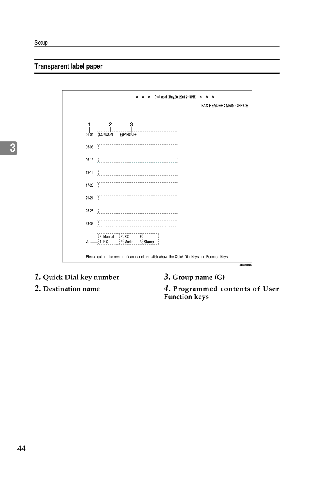 Savin 1018 manual Transparent label paper 