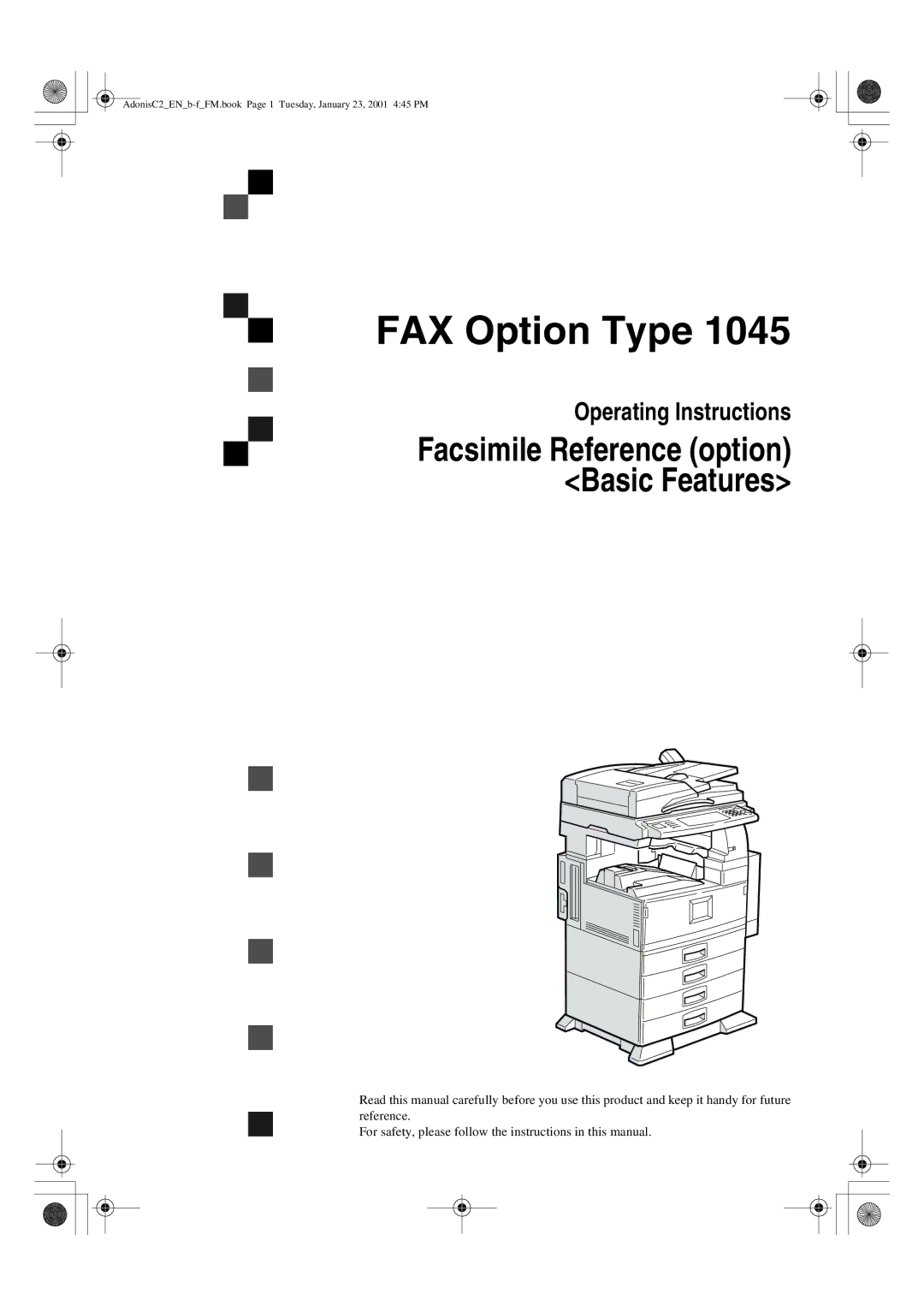 Savin 1045 manual FAX Option Type 