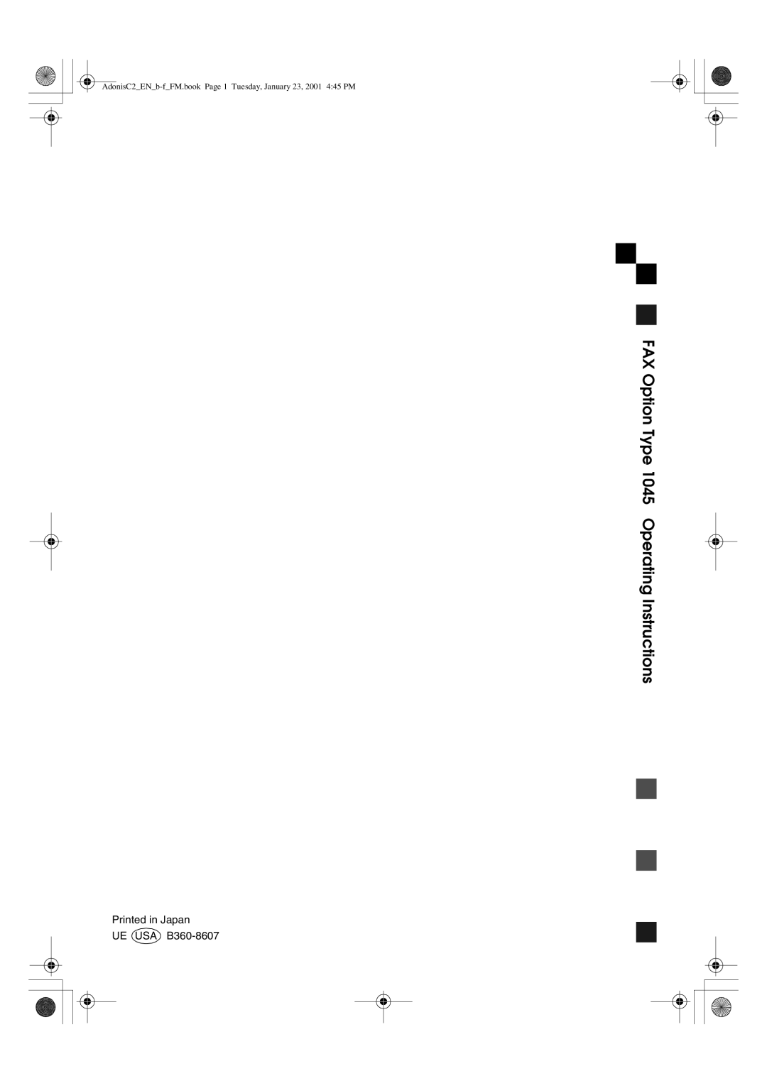 Savin manual FAX Option Type 1045 Operating Instructions 