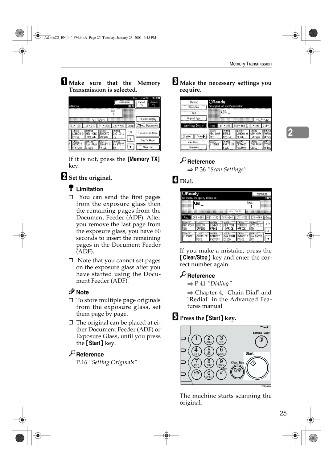 Savin 1045 manual Set the original, Dial, Press the Start key 