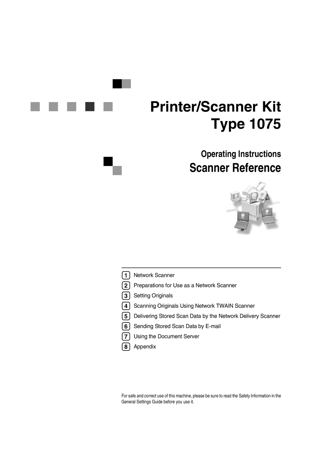 Savin 1075 appendix Printer/Scanner Kit Type 