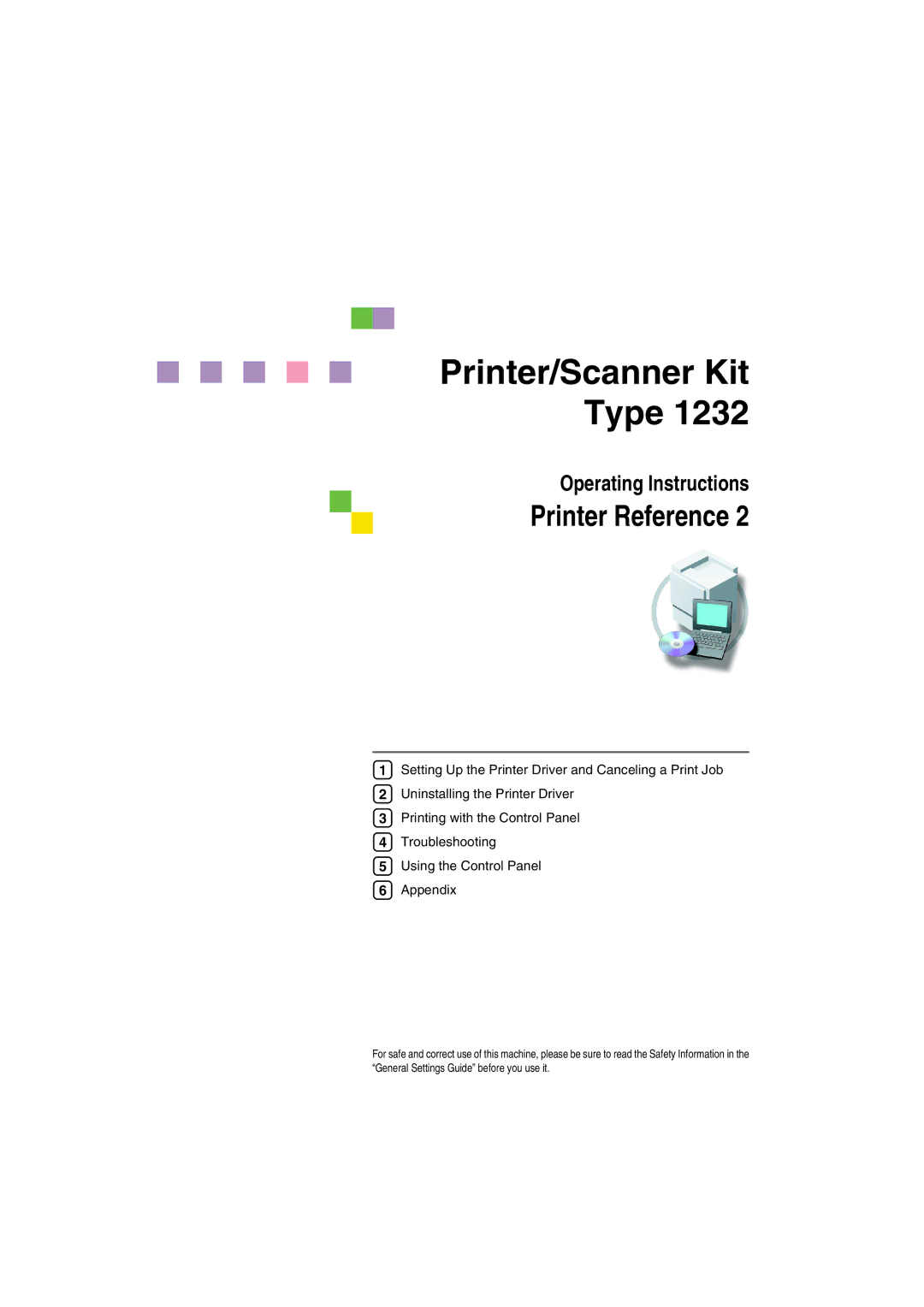 Savin 1232 appendix Printer/Scanner Kit Type 