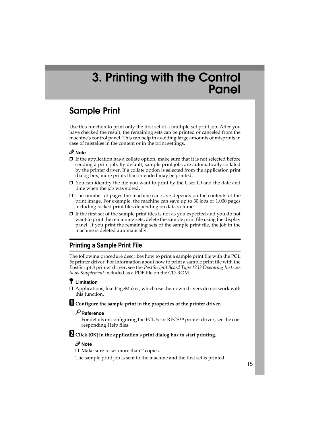 Savin 1232 appendix Printing a Sample Print File 