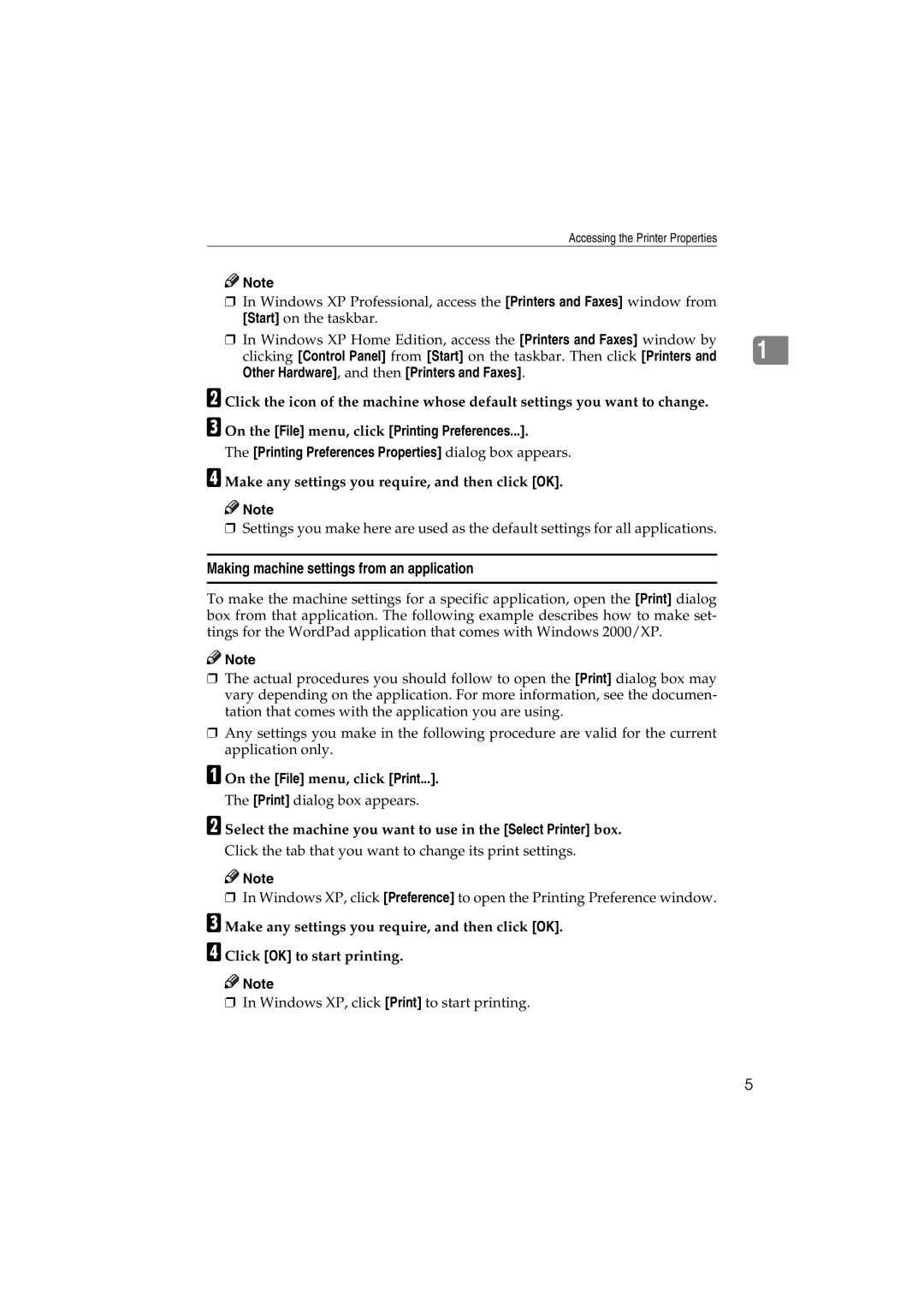 Savin 1232 appendix Other Hardware, and then Printers and Faxes, Printing Preferences Properties dialog box appears 