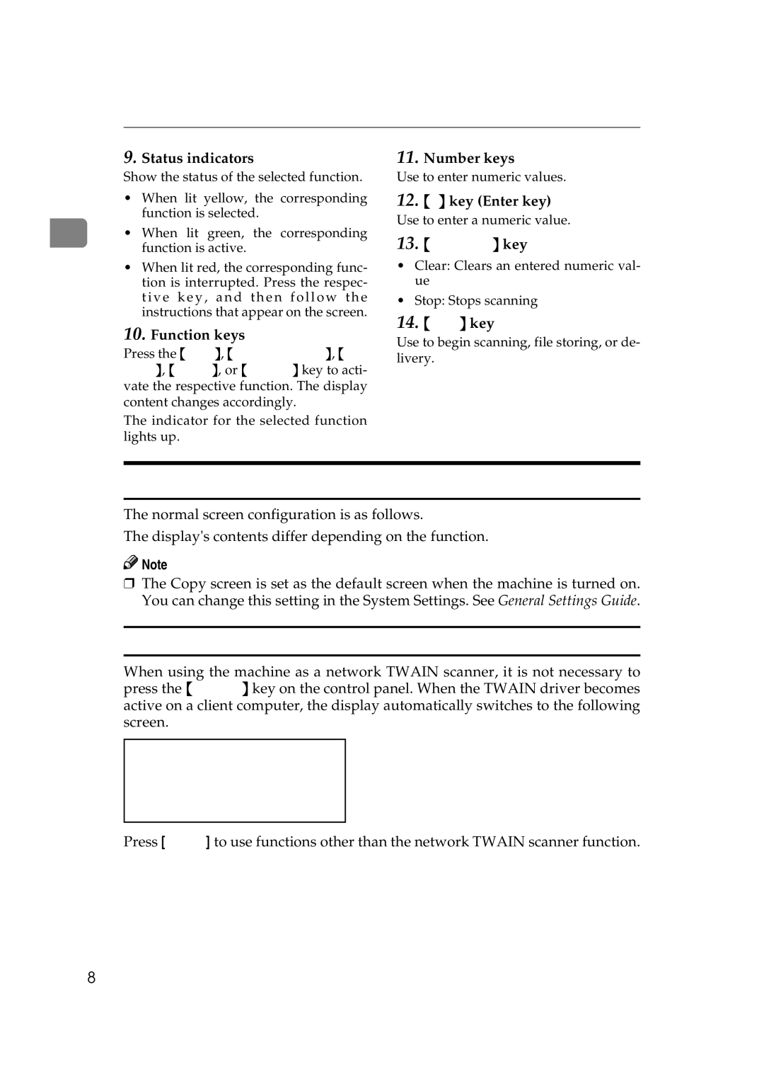 Savin 2045 appendix Display Contents 