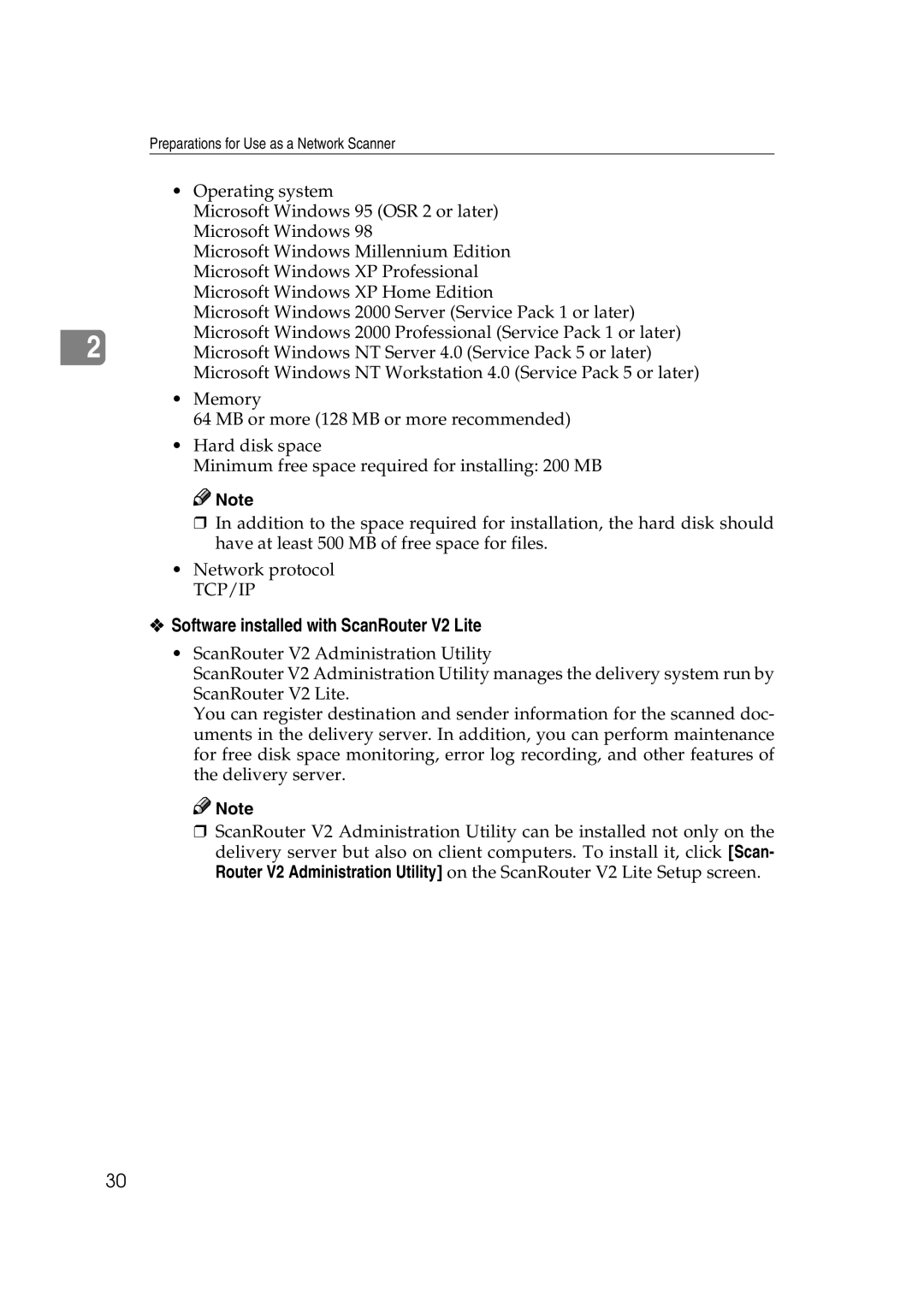 Savin 2045 appendix Software installed with ScanRouter V2 Lite 