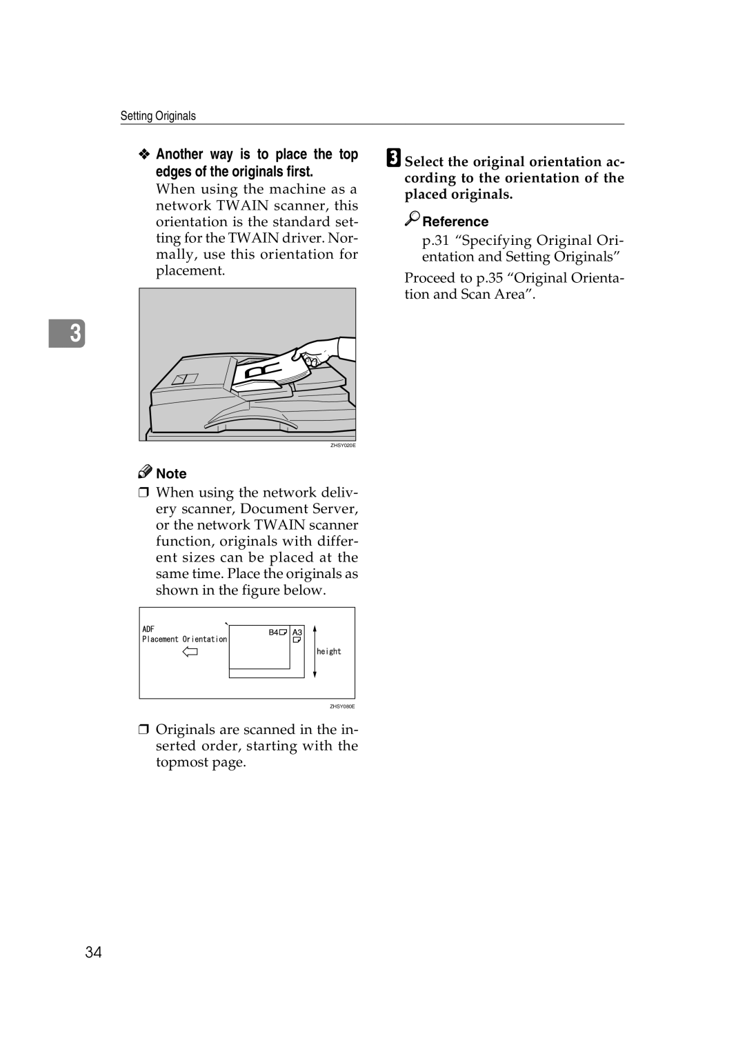 Savin 2045 appendix Another way is to place the top edges of the originals first 