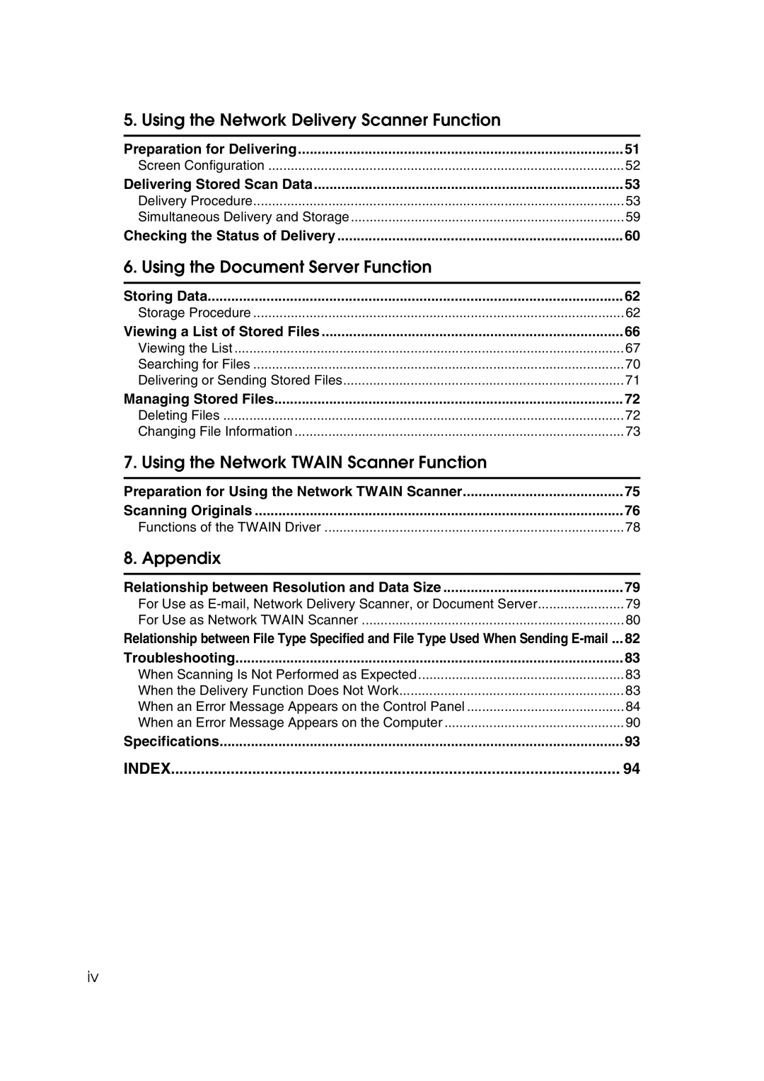 Savin 2045 appendix Preparation for Delivering, Delivering Stored Scan Data, Storing Data, Viewing a List of Stored Files 