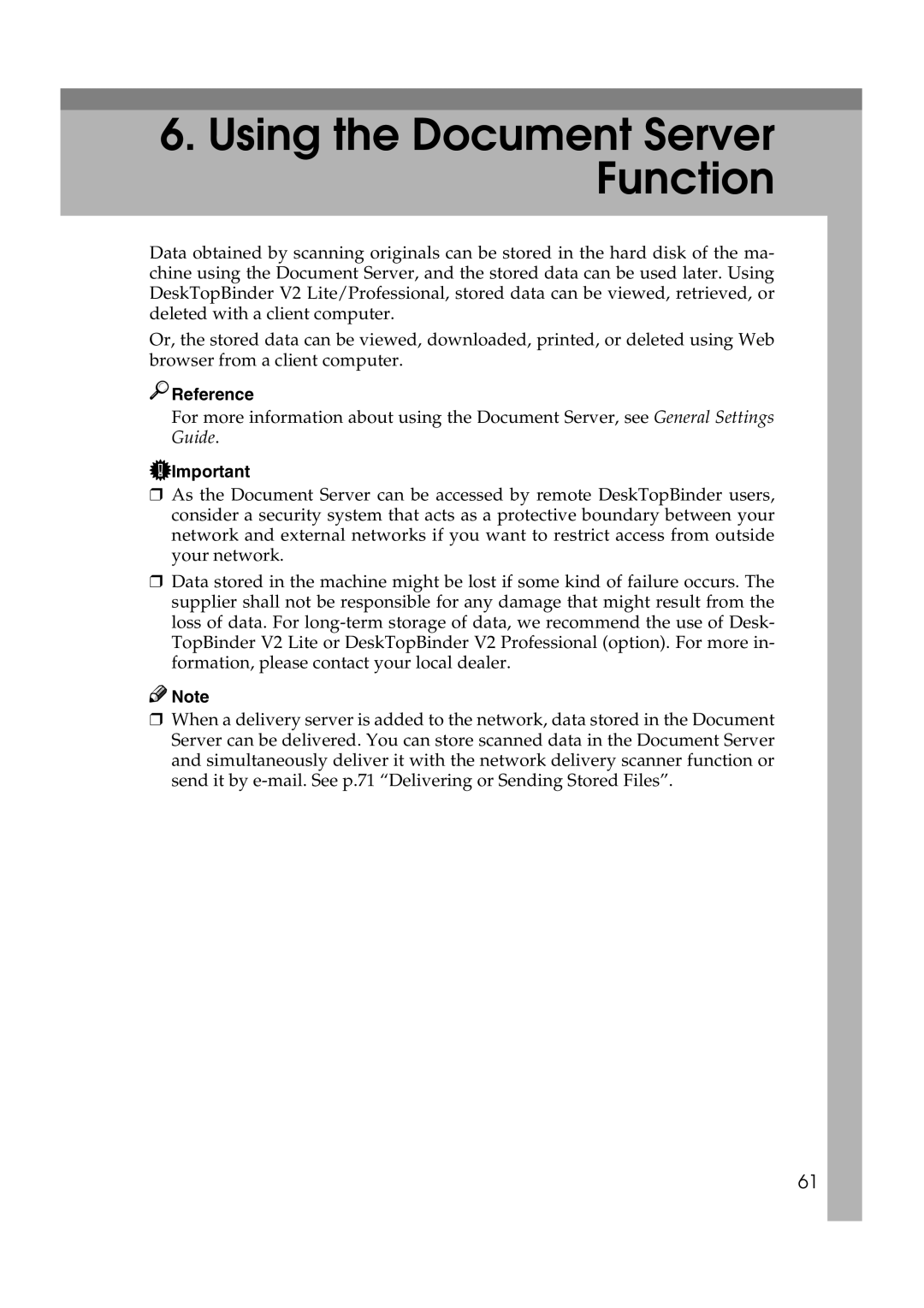 Savin 2045 appendix Using the Document Server Function 