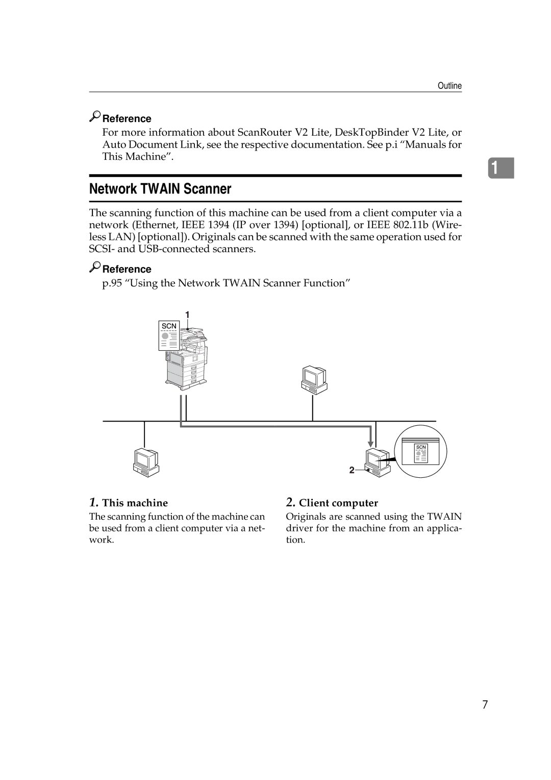 Savin 2045e appendix Network Twain Scanner, This machine 