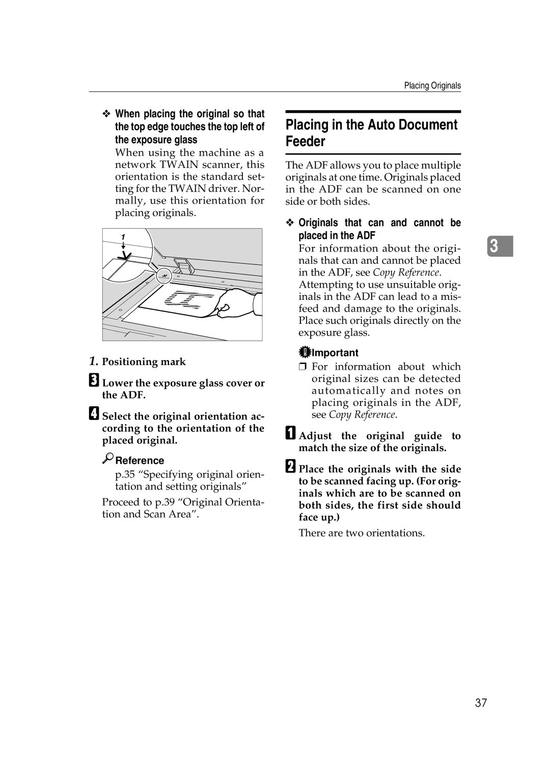 Savin 2045e appendix Placing in the Auto Document Feeder, Originals that can and cannot be Placed in the ADF 