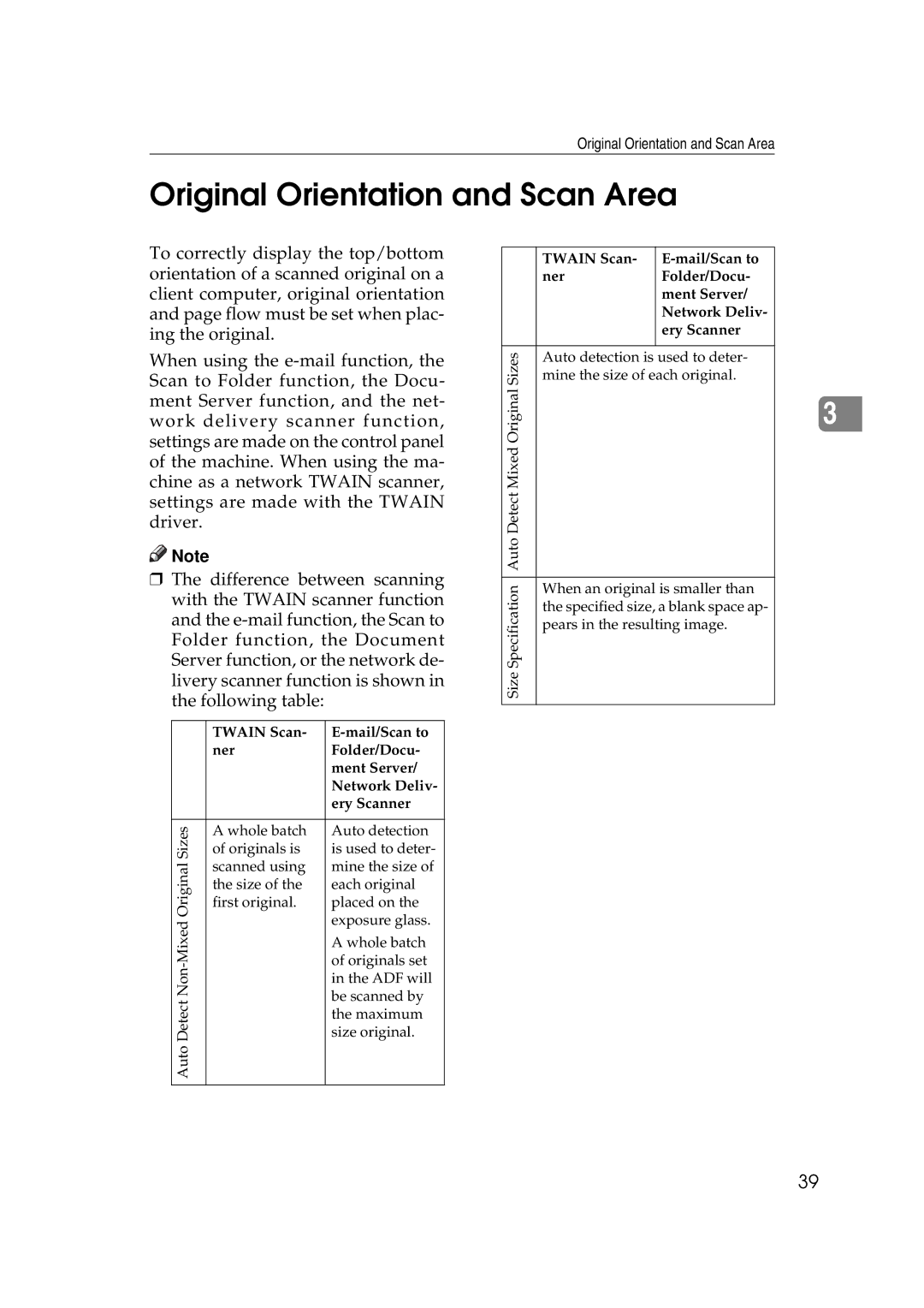 Savin 2045e appendix Original Orientation and Scan Area 