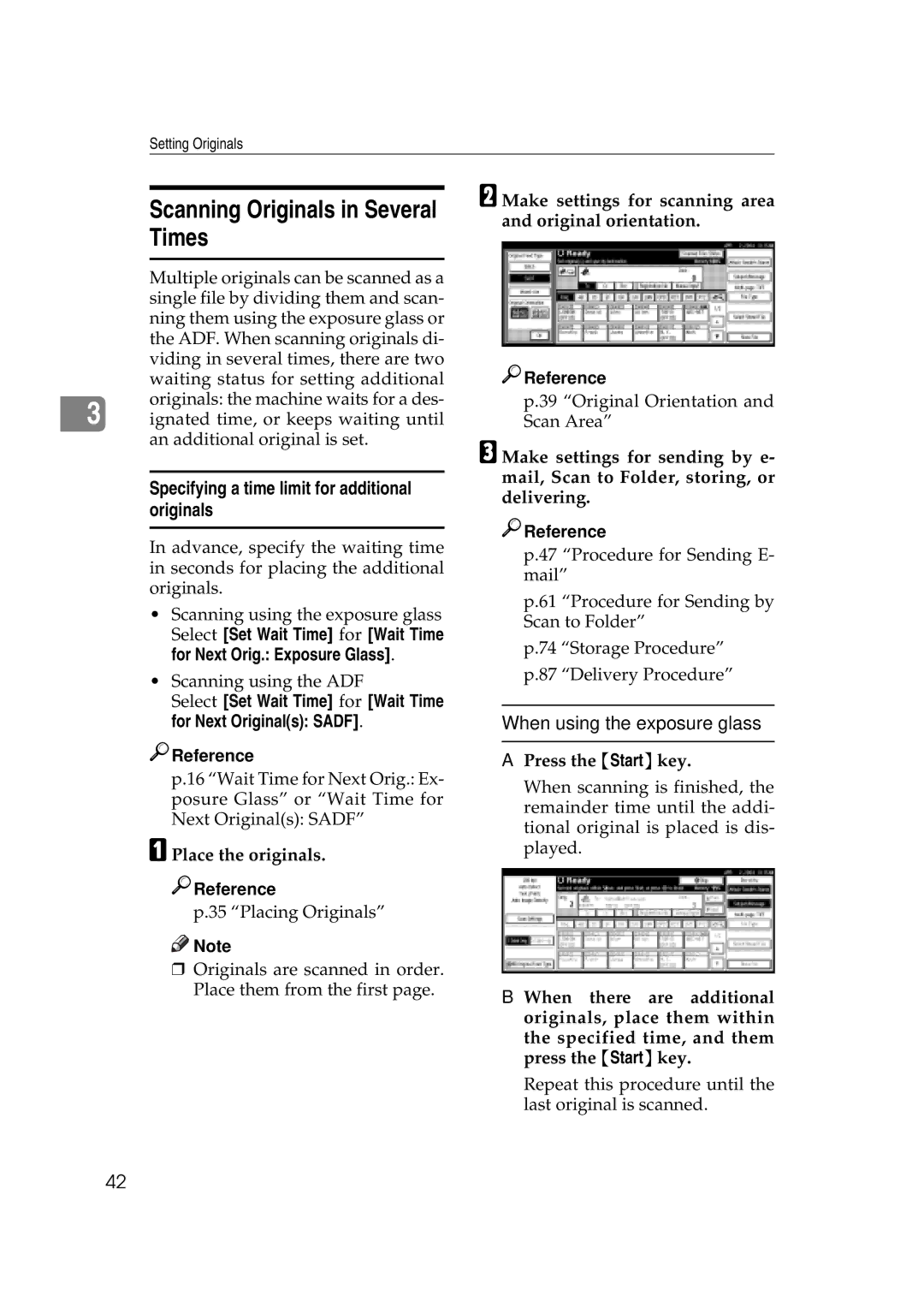 Savin 2045e appendix Scanning Originals in Several Times, Specifying a time limit for additional originals 