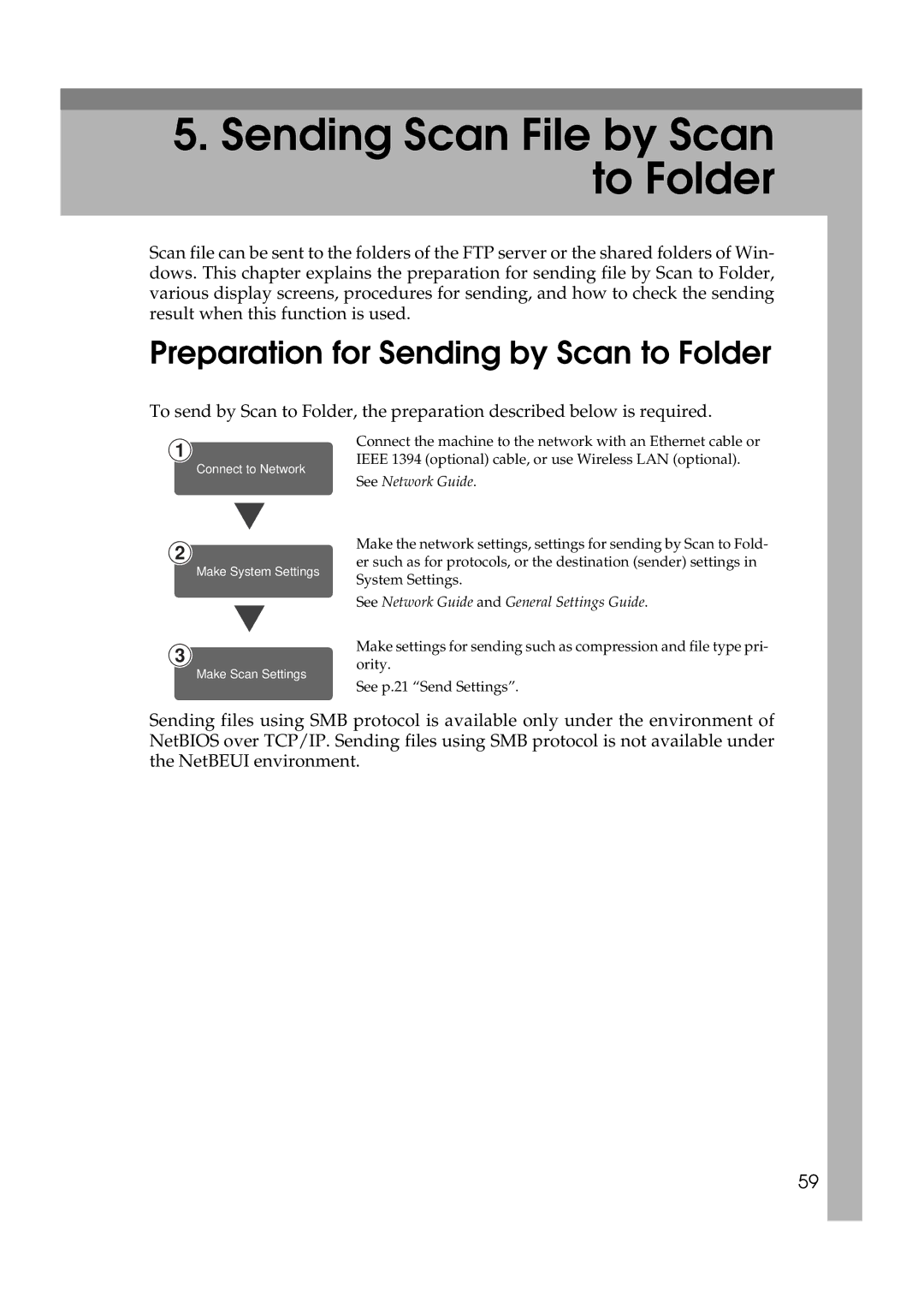 Savin 2045e appendix Sending Scan File by Scan to Folder, Preparation for Sending by Scan to Folder 