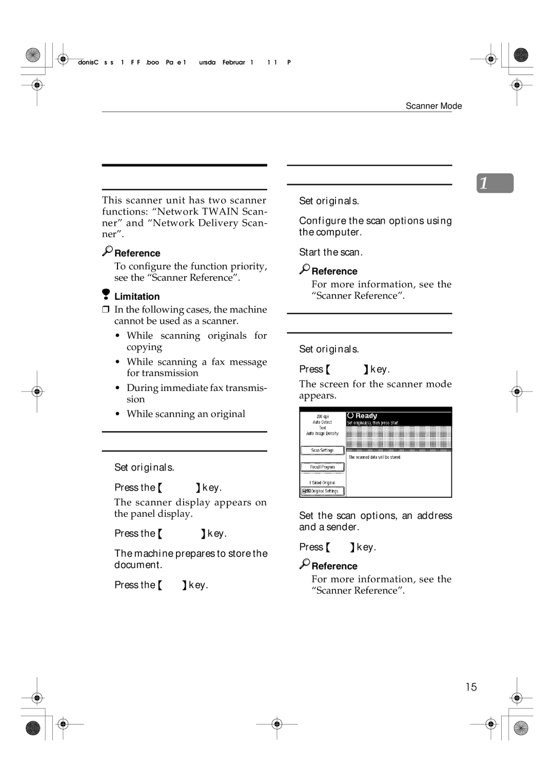 Savin 2545, 2335, 3502P, 4502P Changing to Scanner Mode, Storing Documents in Memory, Using the Network Twain Scanner 