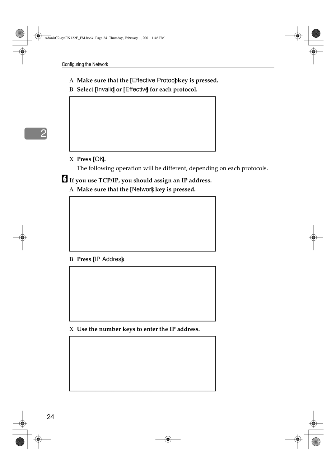 Savin 2345, 2335, 3502P, 2545, 4502P, 2535P manual Press IP Address, Use the number keys to enter the IP address 