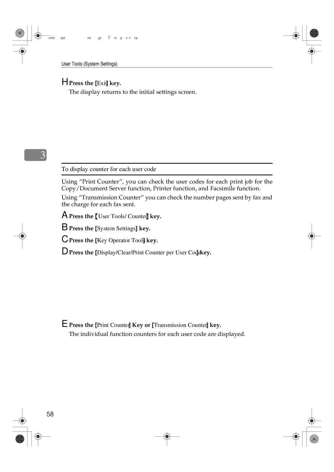 Savin 4502P, 2335, 3502P, 2545, 2535P, 2345 manual To display counter for each user code 