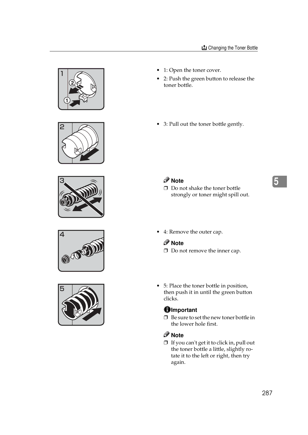 Savin 25105 operating instructions 287 