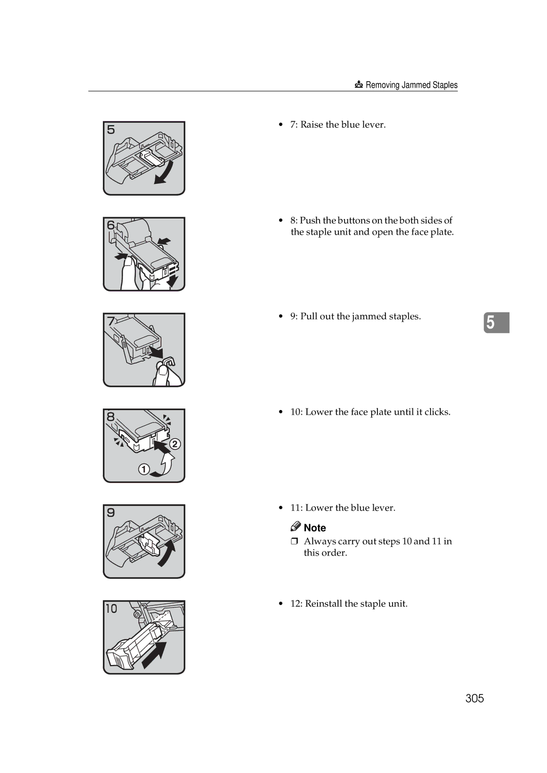 Savin 25105 operating instructions 305 