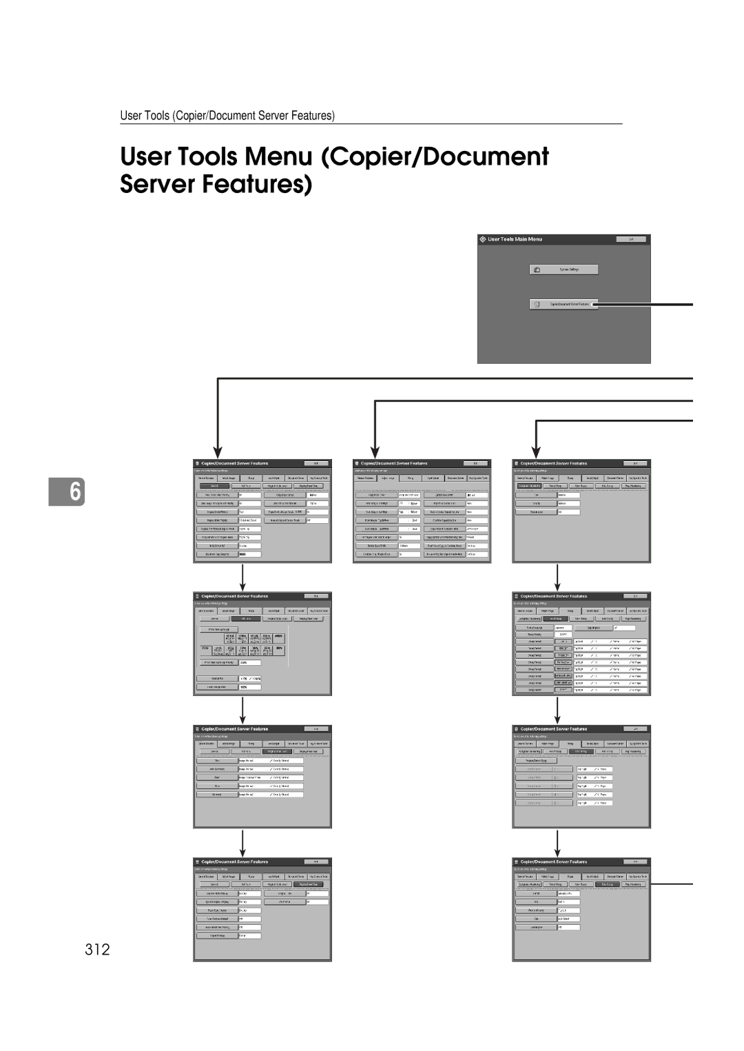 Savin 25105 operating instructions User Tools Menu Copier/Document Server Features, 312 