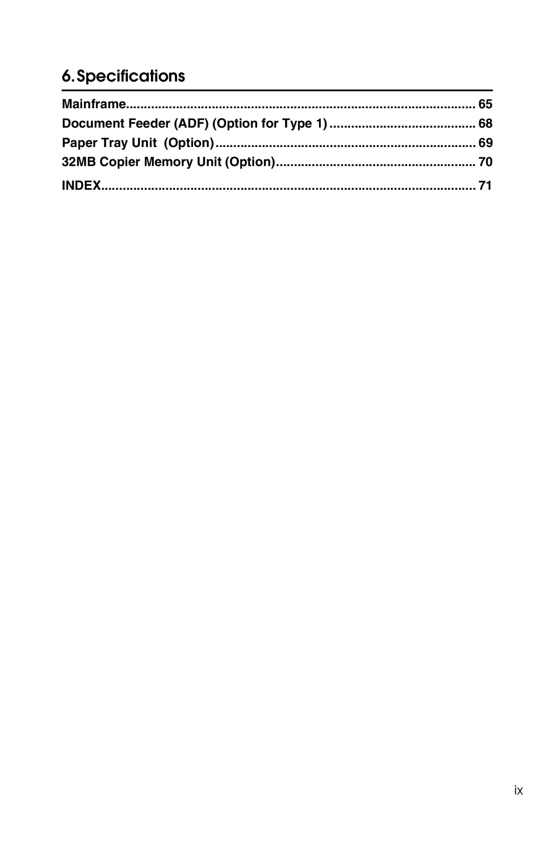 Savin 1302f, 2513f manual Specifications 