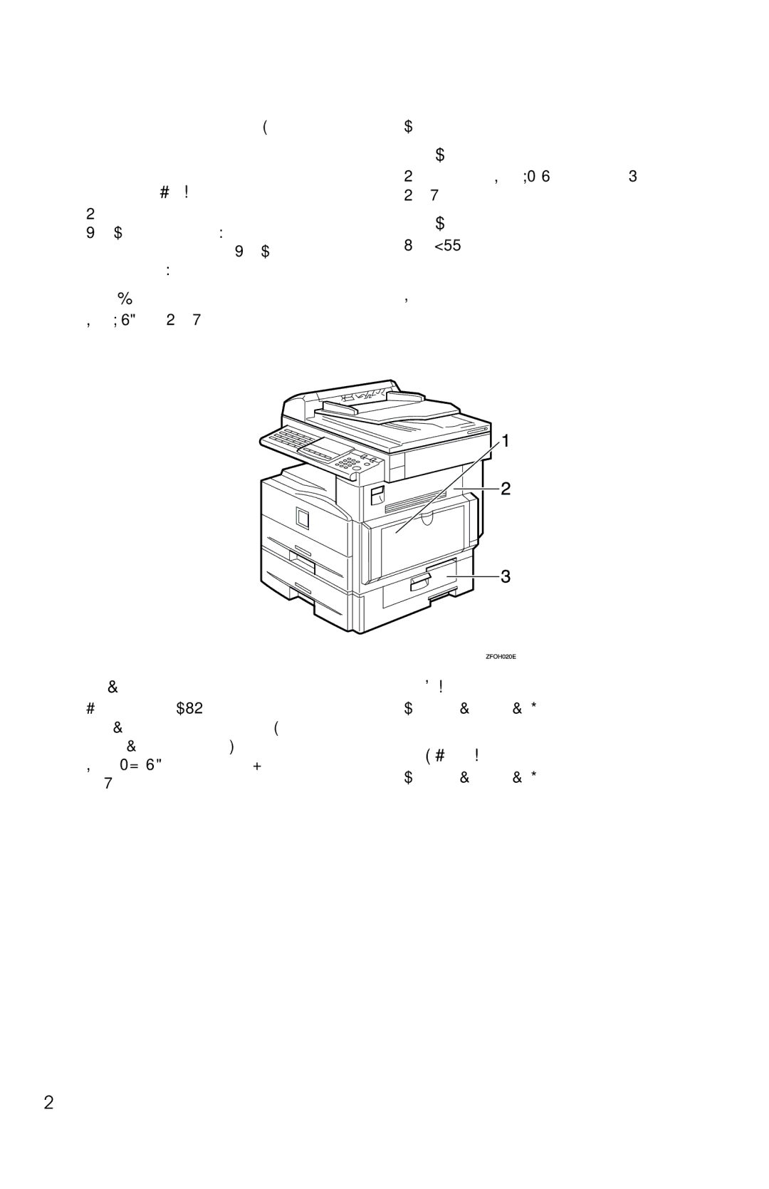 Savin 2513f, 1302f On indicator, Operation switch, Control panel, Bypass tray, Front cover, Paper tray unit option 