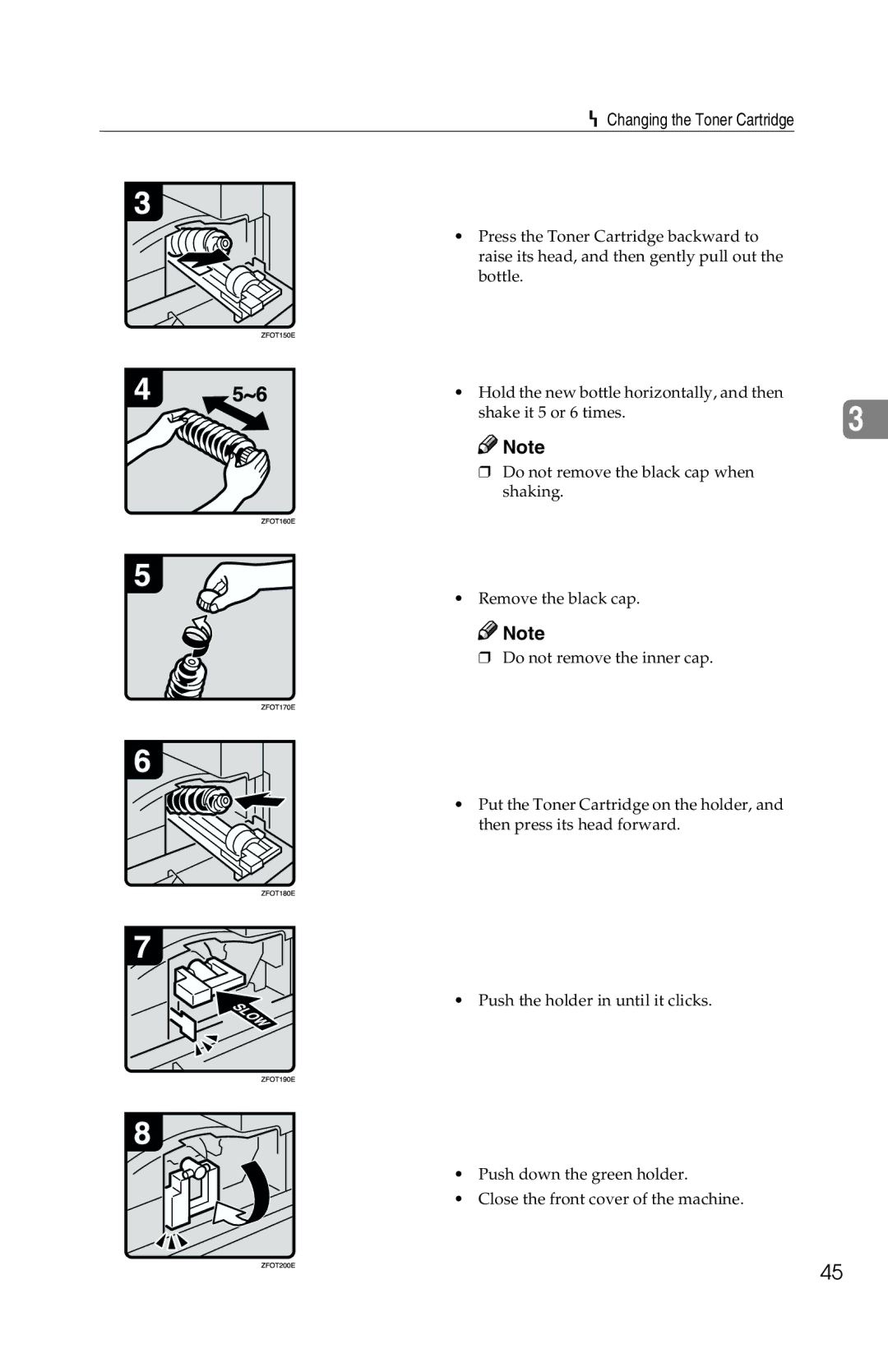 Savin 1302f, 2513f manual Shake it 5 or 6 times 