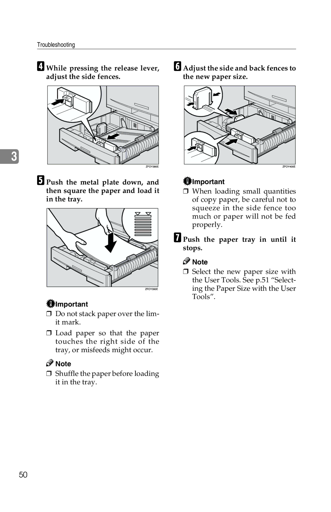 Savin 2513f, 1302f manual Push the paper tray in until it stops 