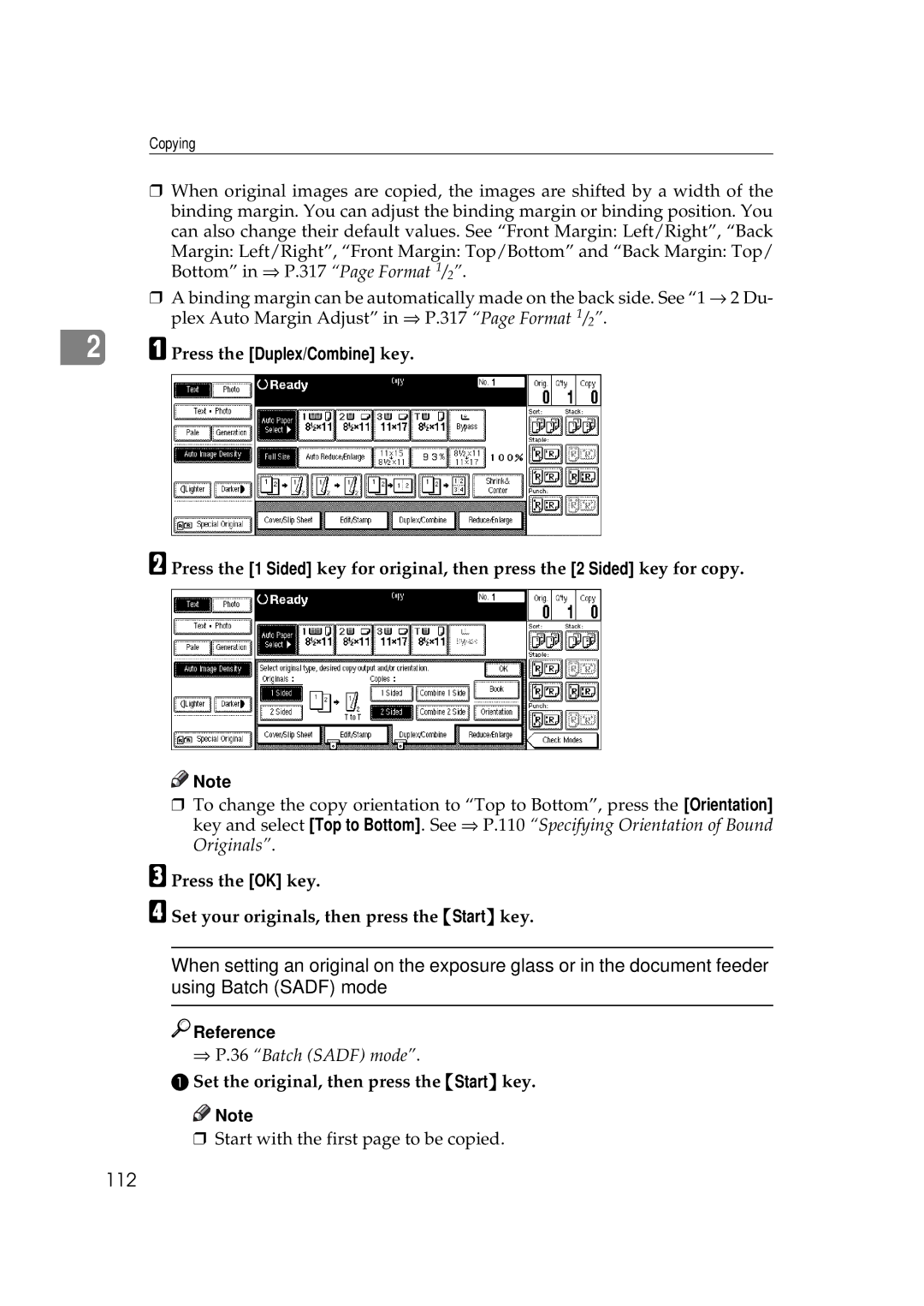 Savin 2555 manual 112, Reference 