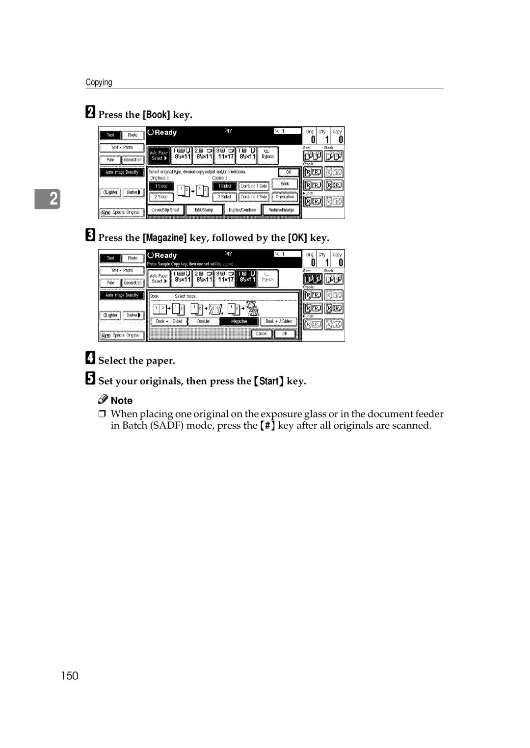 Savin 2555 manual 150 