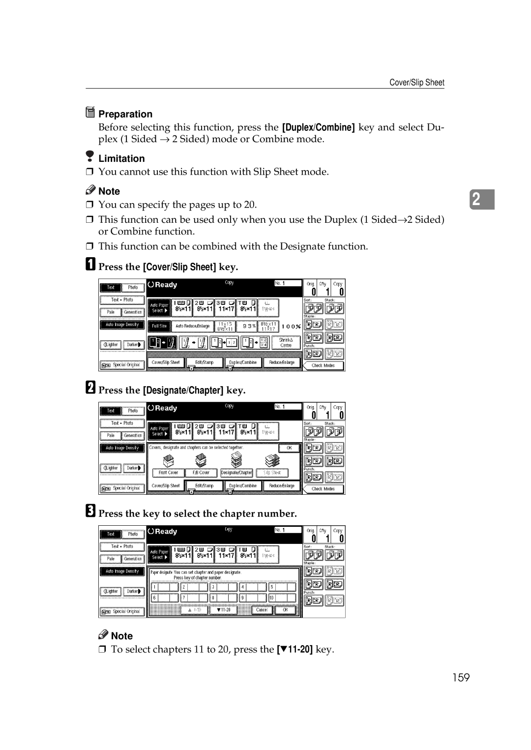 Savin 2555 manual 159 