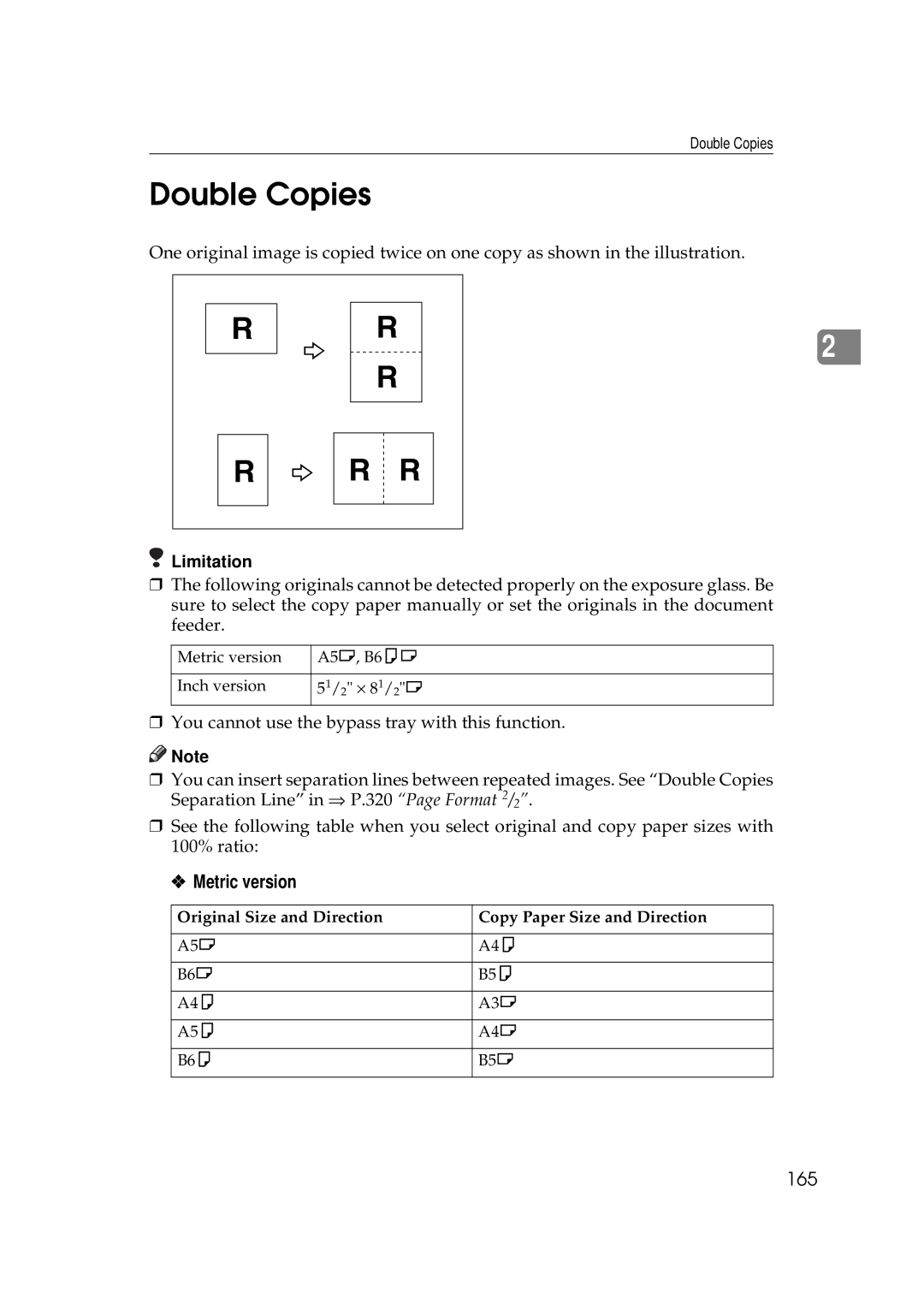 Savin 2555 manual Double Copies, 165 