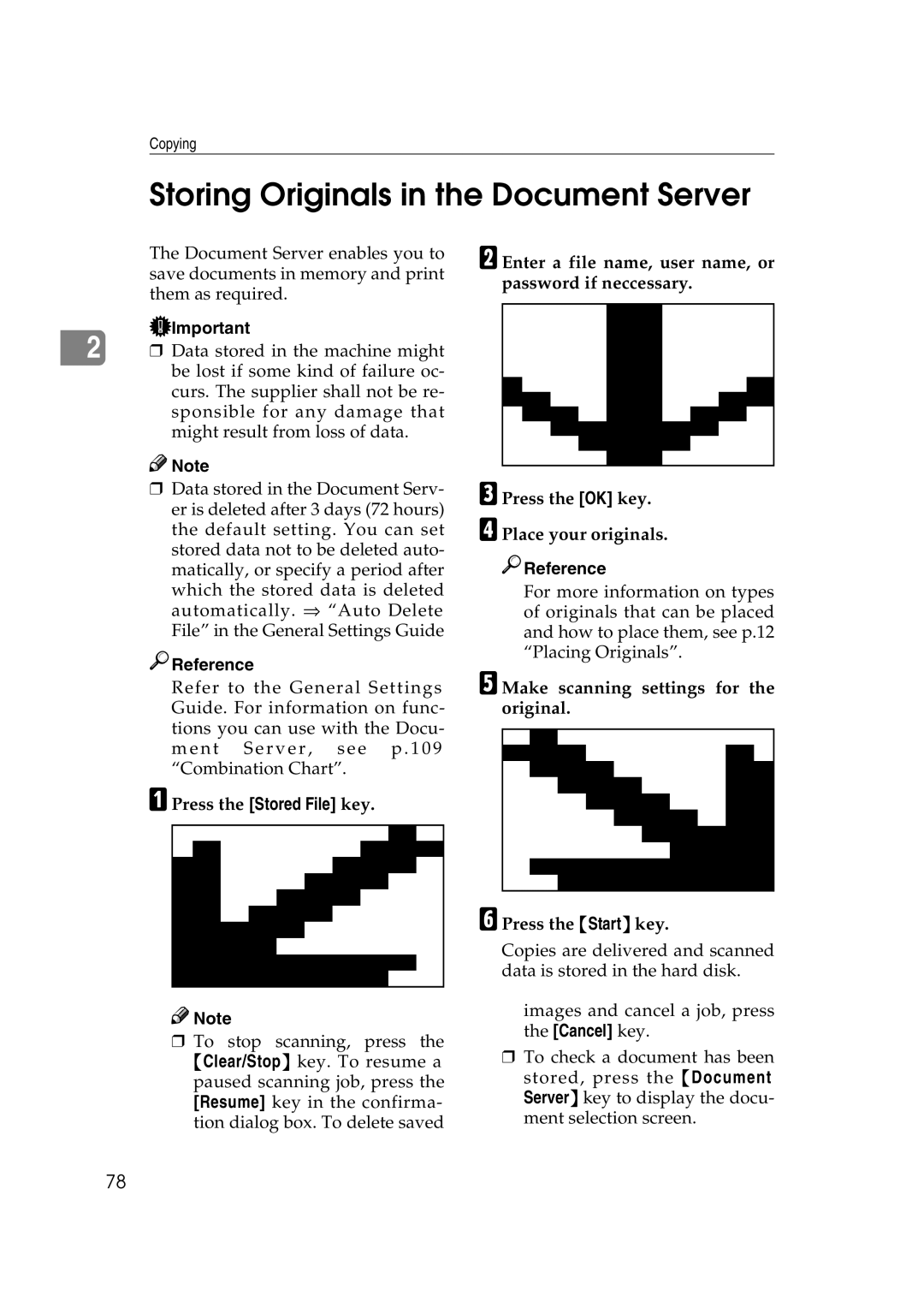 Savin 2575, 2565 specifications Storing Originals in the Document Server, Press the Stored File key 