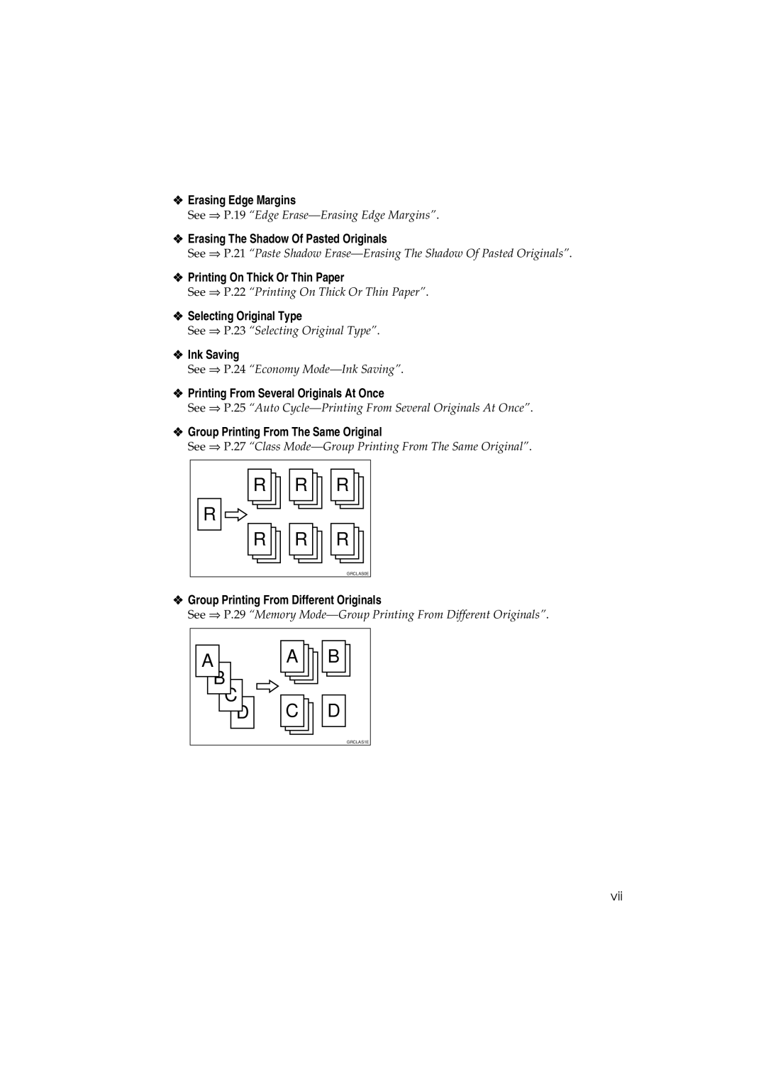 Savin 3150eDNP Erasing Edge Margins, Erasing The Shadow Of Pasted Originals, Printing On Thick Or Thin Paper, Ink Saving 