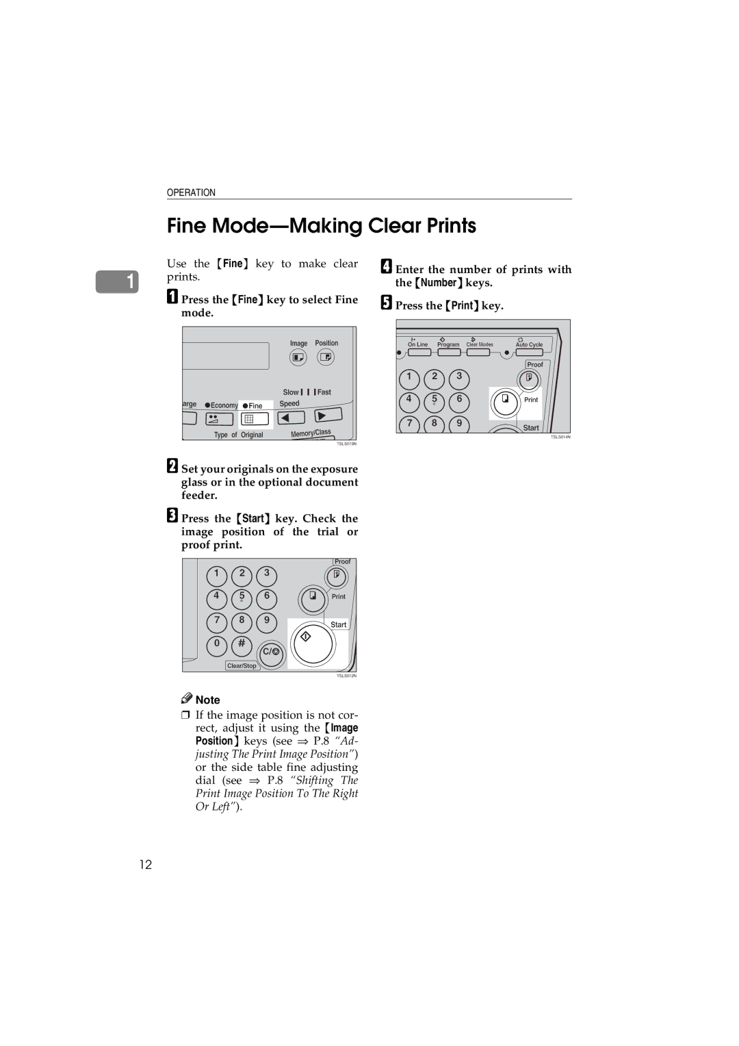 Savin 3150eDNP manual Fine Mode-Making Clear Prints 